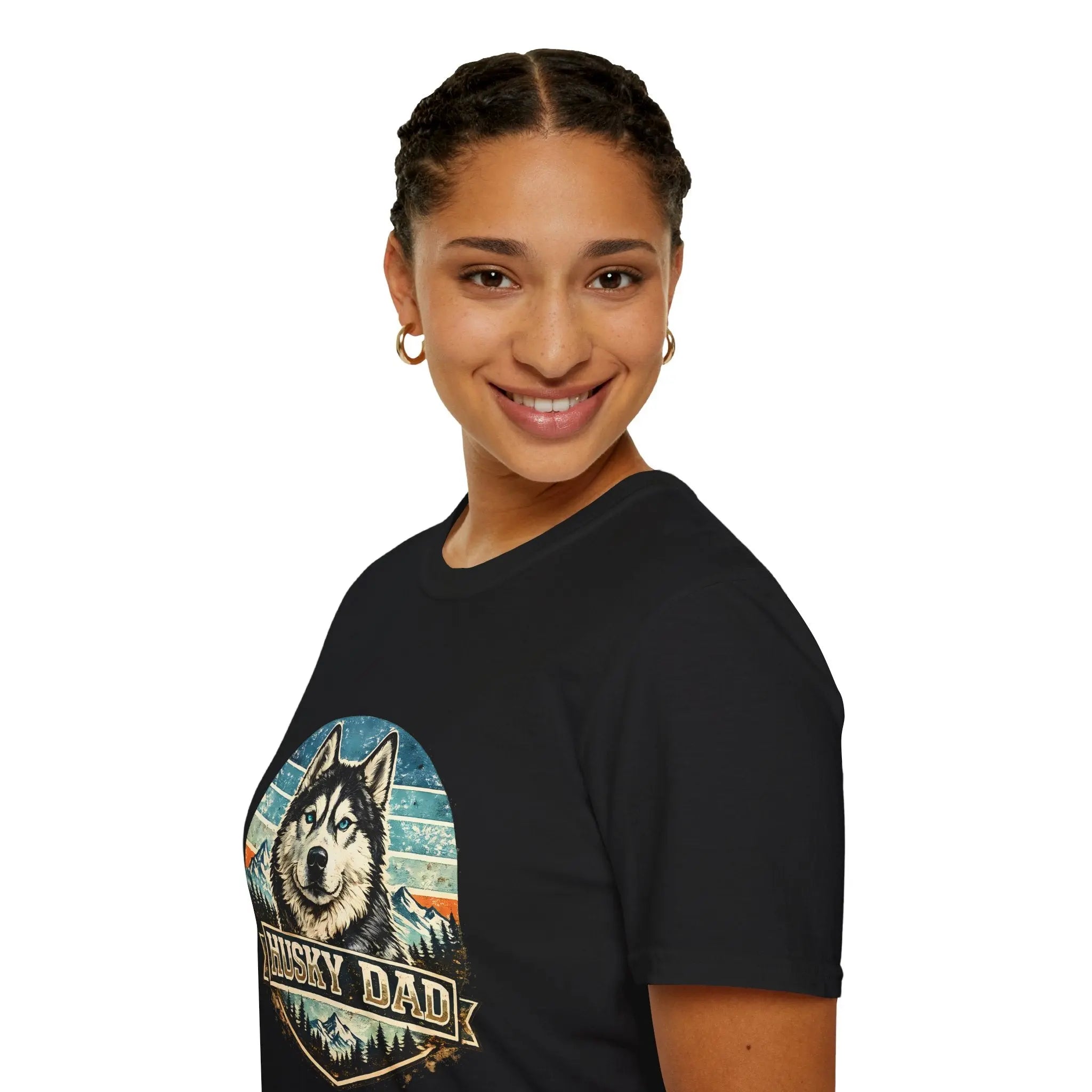 Husky Dad T-Shirt — Retro Siberian Husky Graphic Tee for Dog Lovers