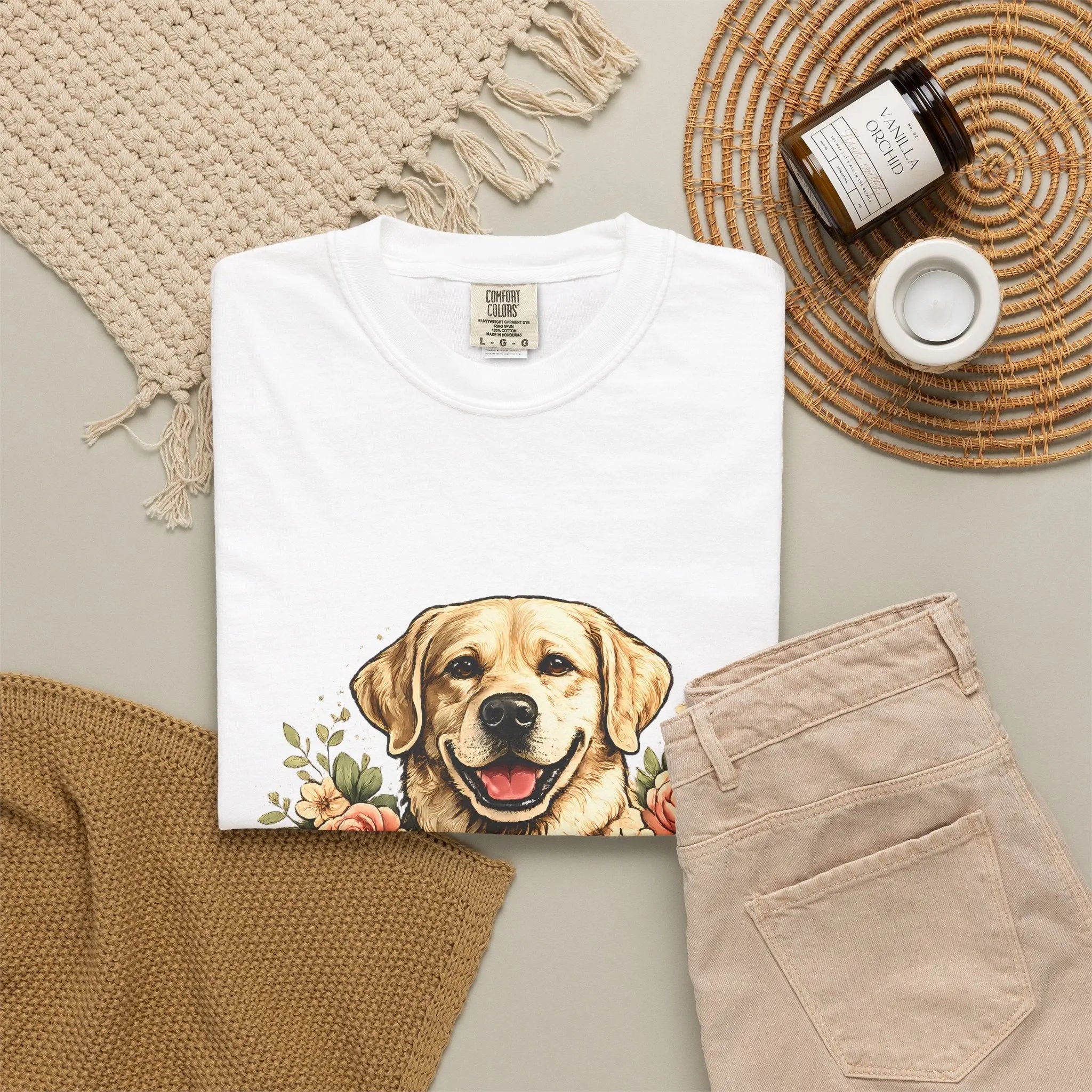 Labrador Mom T-Shirt — Floral Retriever Graphic Tee for Dog Lovers