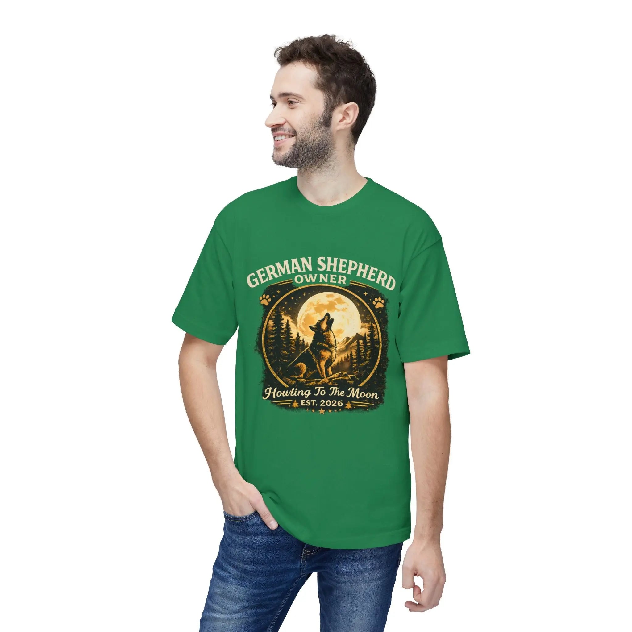 Howling to the Moon German Shepherd T-Shirt — Dog Owner Gift Printify