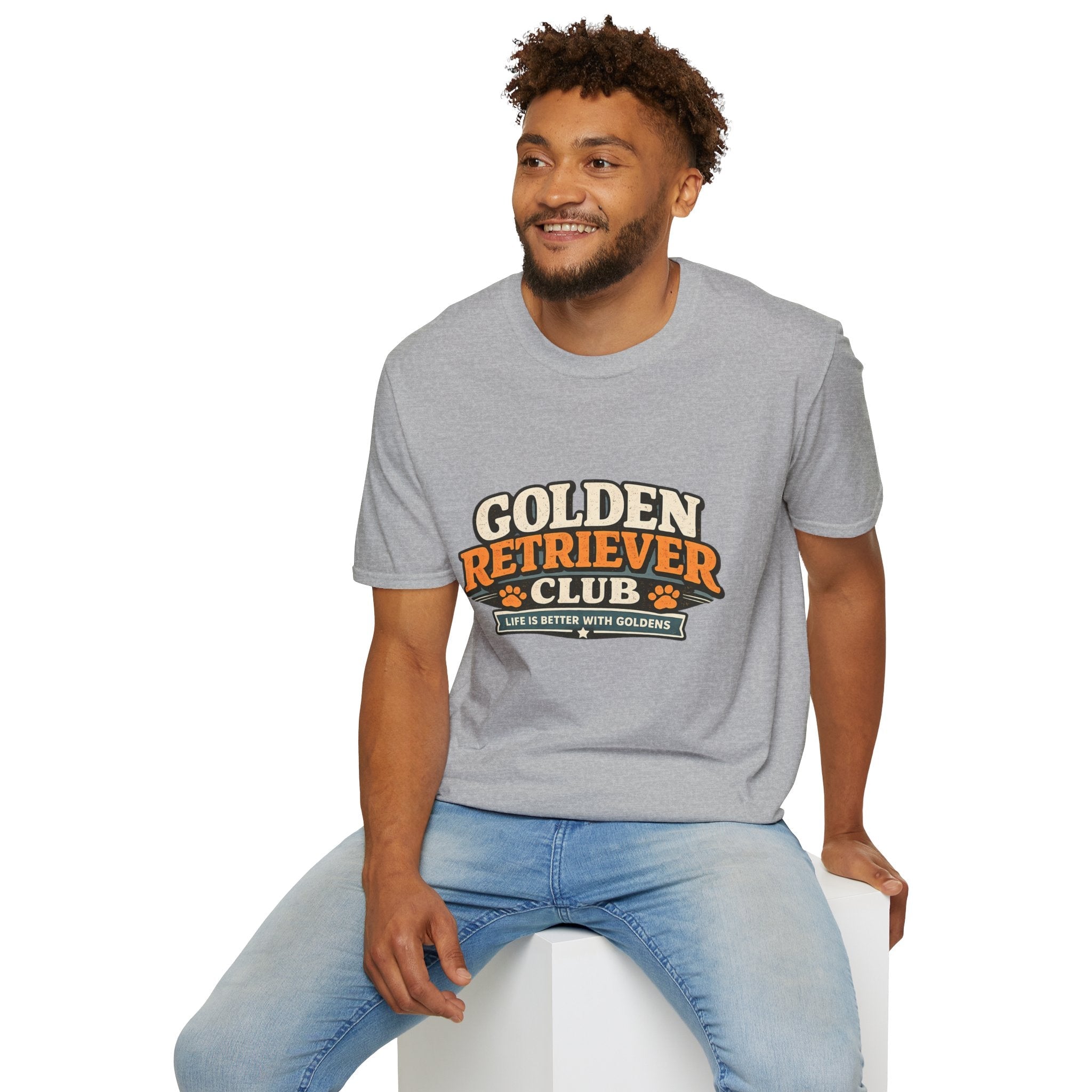 Golden Retriever Club T-Shirt — Retro Paw Print Dog Lover Tee Printify