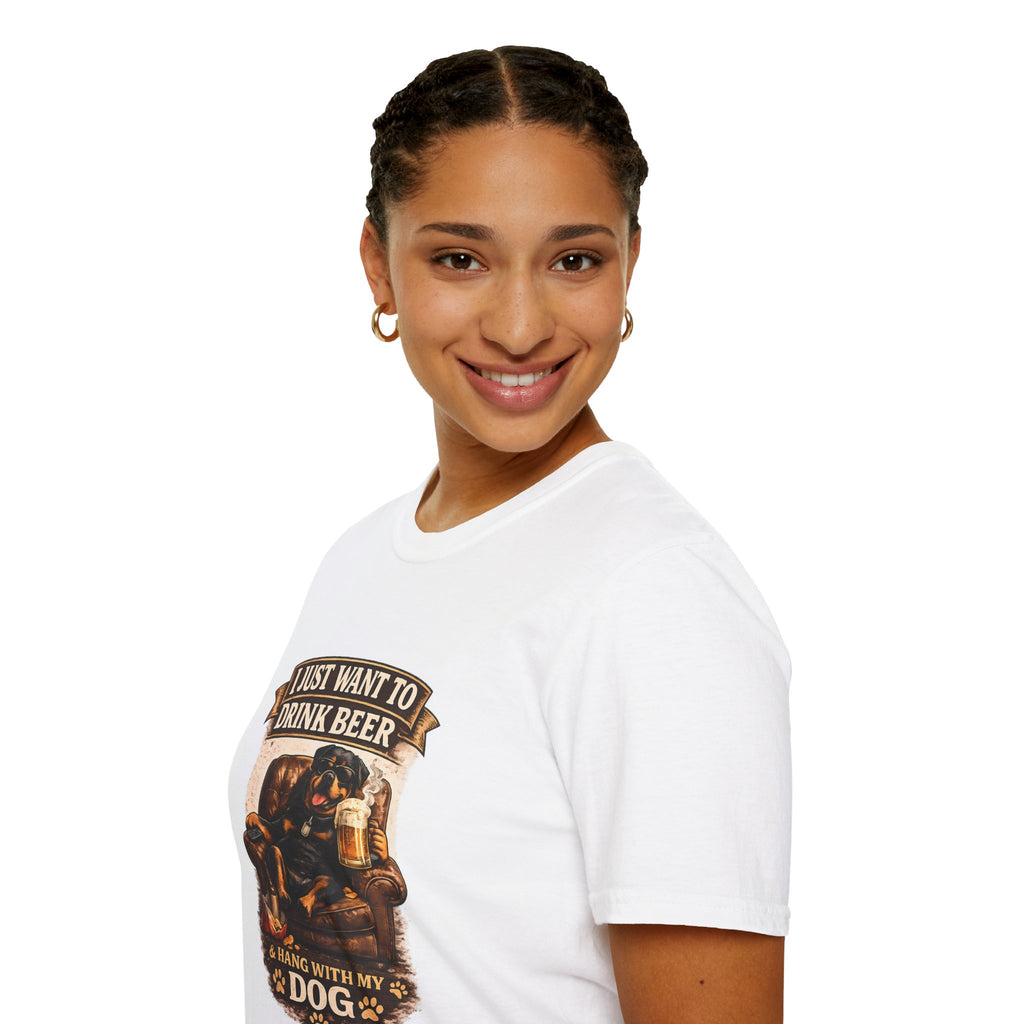 Beer & Dog T-Shirt — "I Just Want to Drink Beer & Hang With My Dog" Graphic Tee