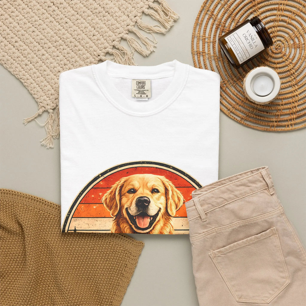 Golden Retriever Dad T-Shirt — Vintage Paw Print Dog Dad Tee