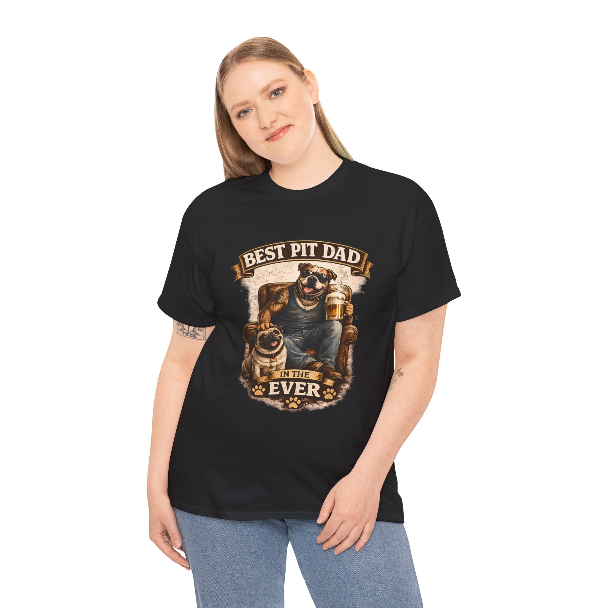Pit Bull Dad T‑Shirt - “Best Pit Dad Ever” Cute Pitbull Father Tee
