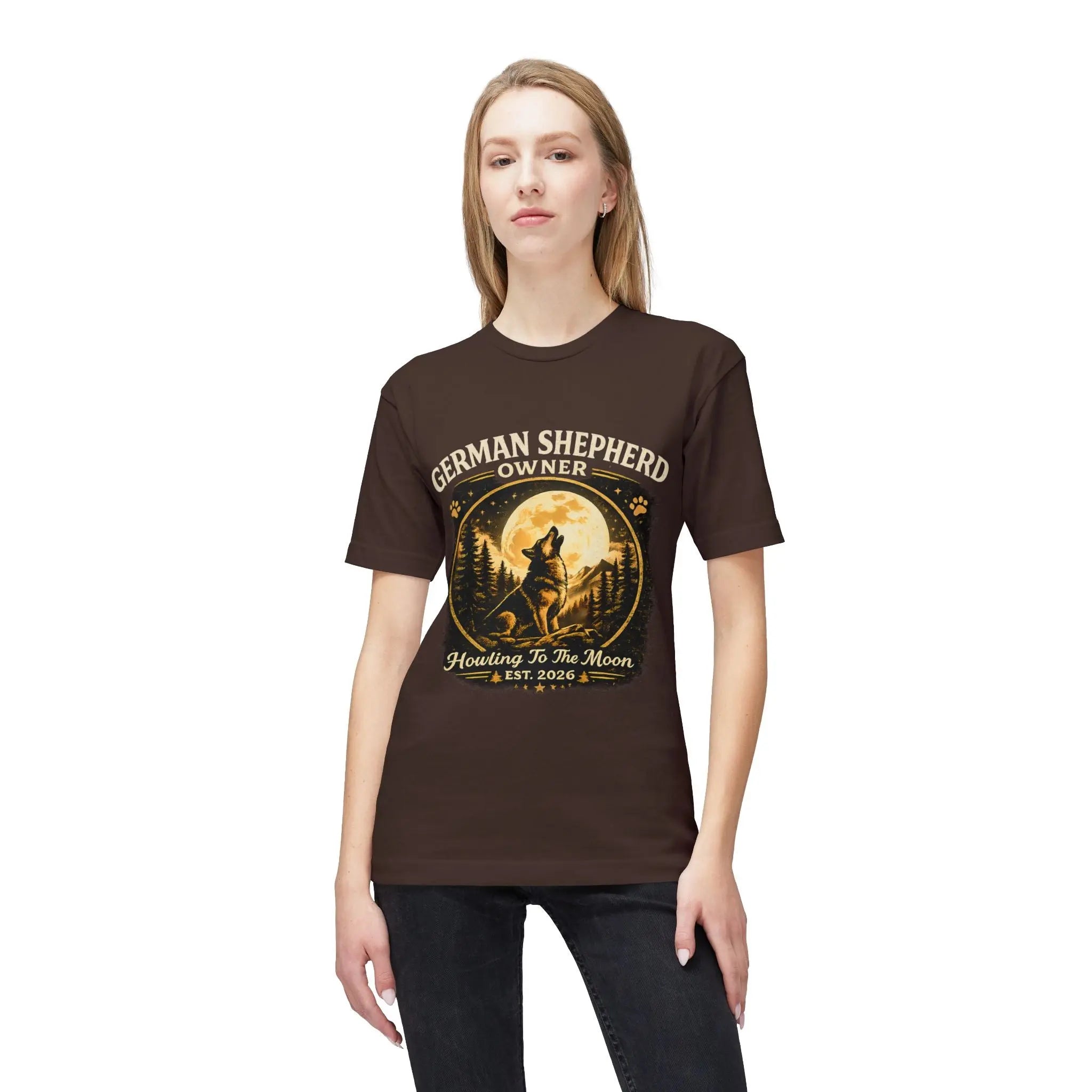 Howling to the Moon German Shepherd T-Shirt — Dog Owner Gift Printify