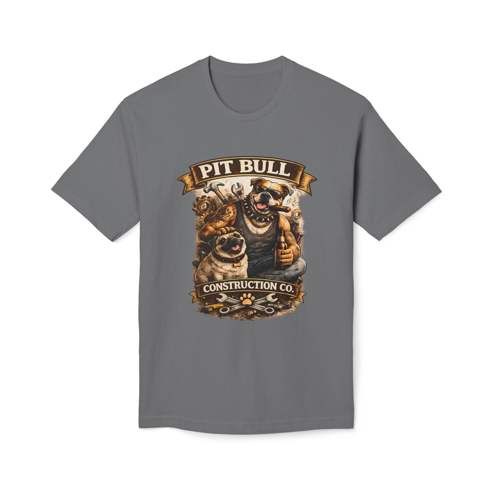 Pit Bull Construction Co. T-Shirt — Vintage Working Dog Graphic Tee
