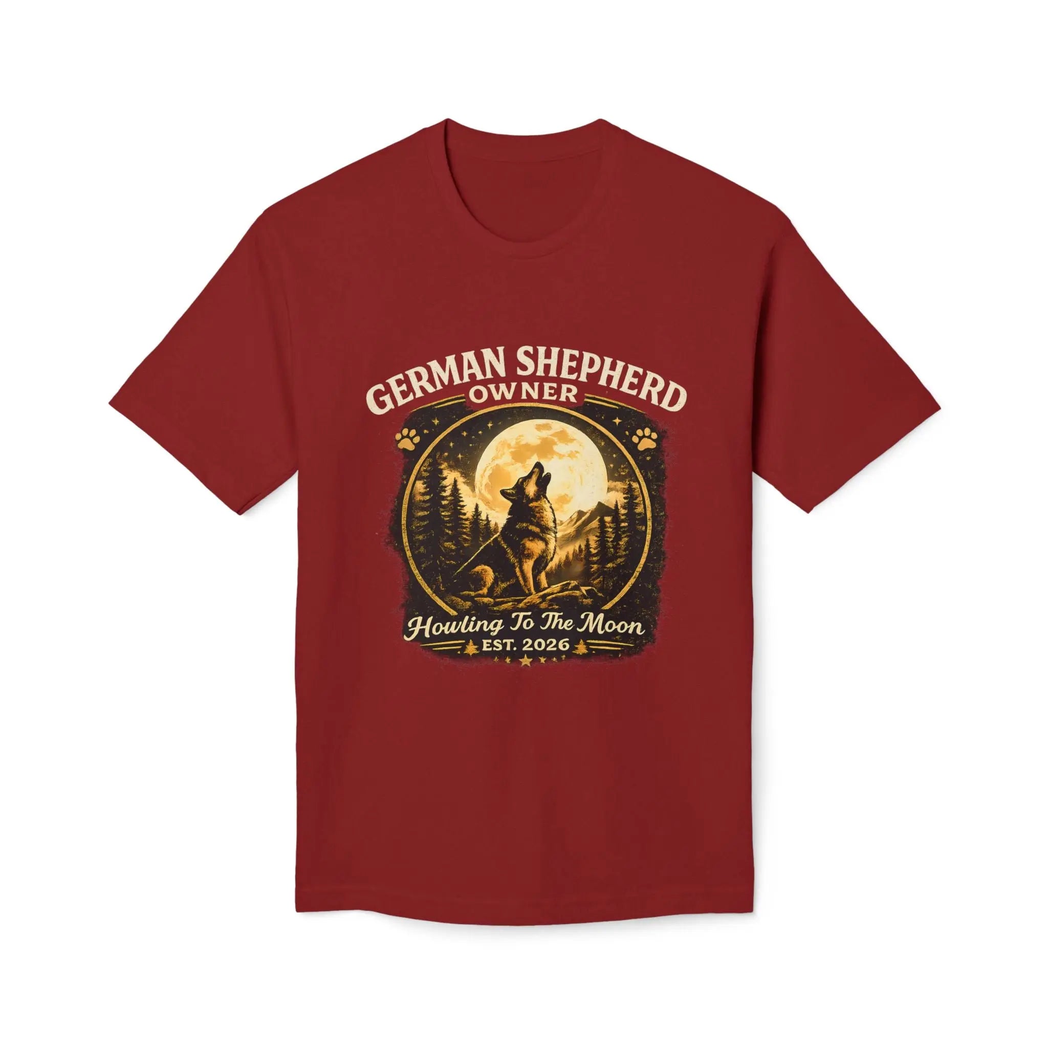 Howling to the Moon German Shepherd T-Shirt — Dog Owner Gift Printify