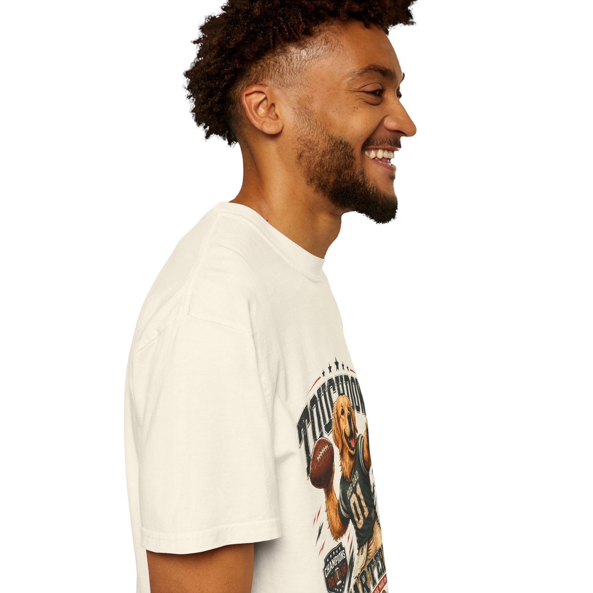 Touchdown Quarterback T-Shirt — Cute Golden Retriever Football Tee (Born to Win) Printify
