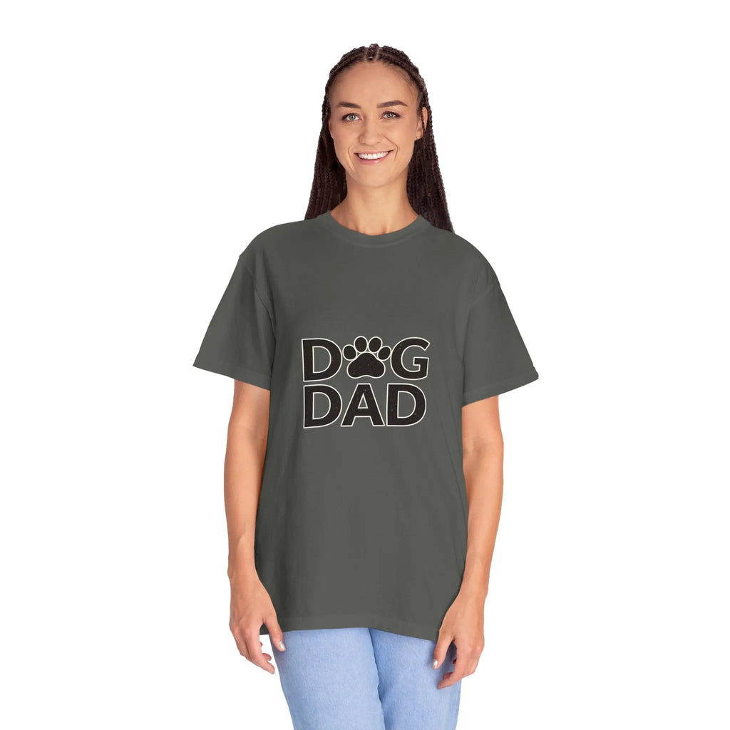 Dog Dad T-Shirt — Paw Print Graphic Tee for Dog Lovers