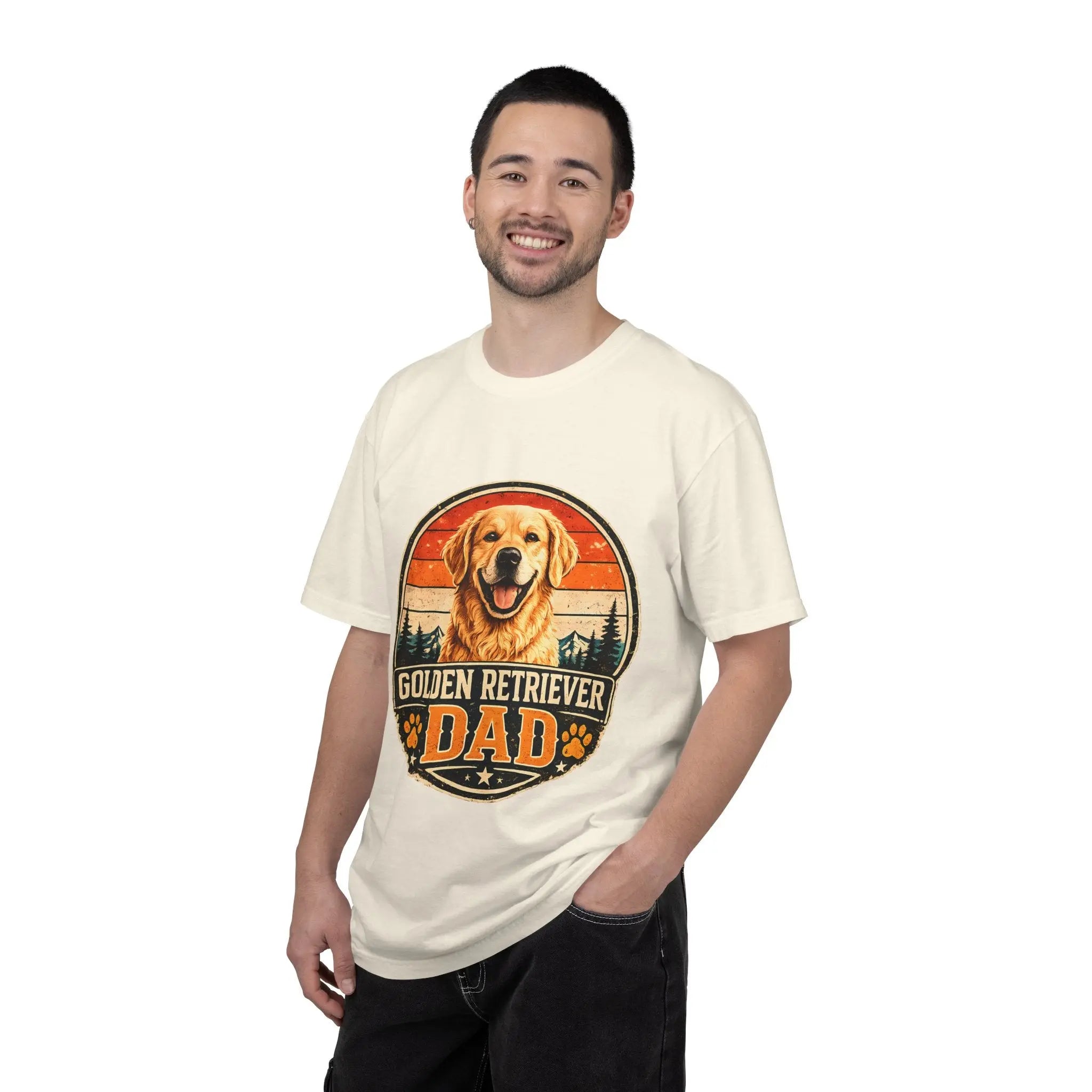 Golden Retriever Dad T-Shirt — Vintage Paw Print Dog Dad Tee