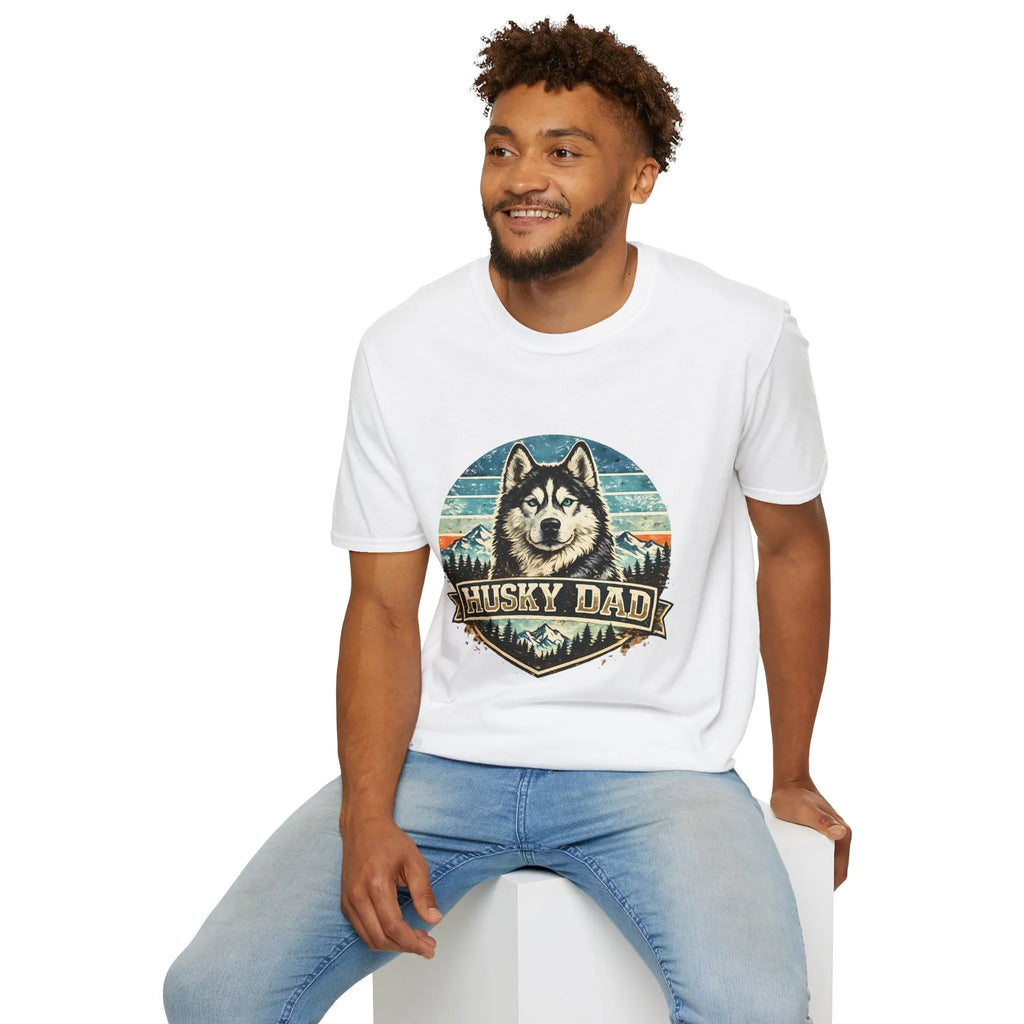 Husky Dad T-Shirt — Retro Siberian Husky Graphic Tee for Dog Lovers