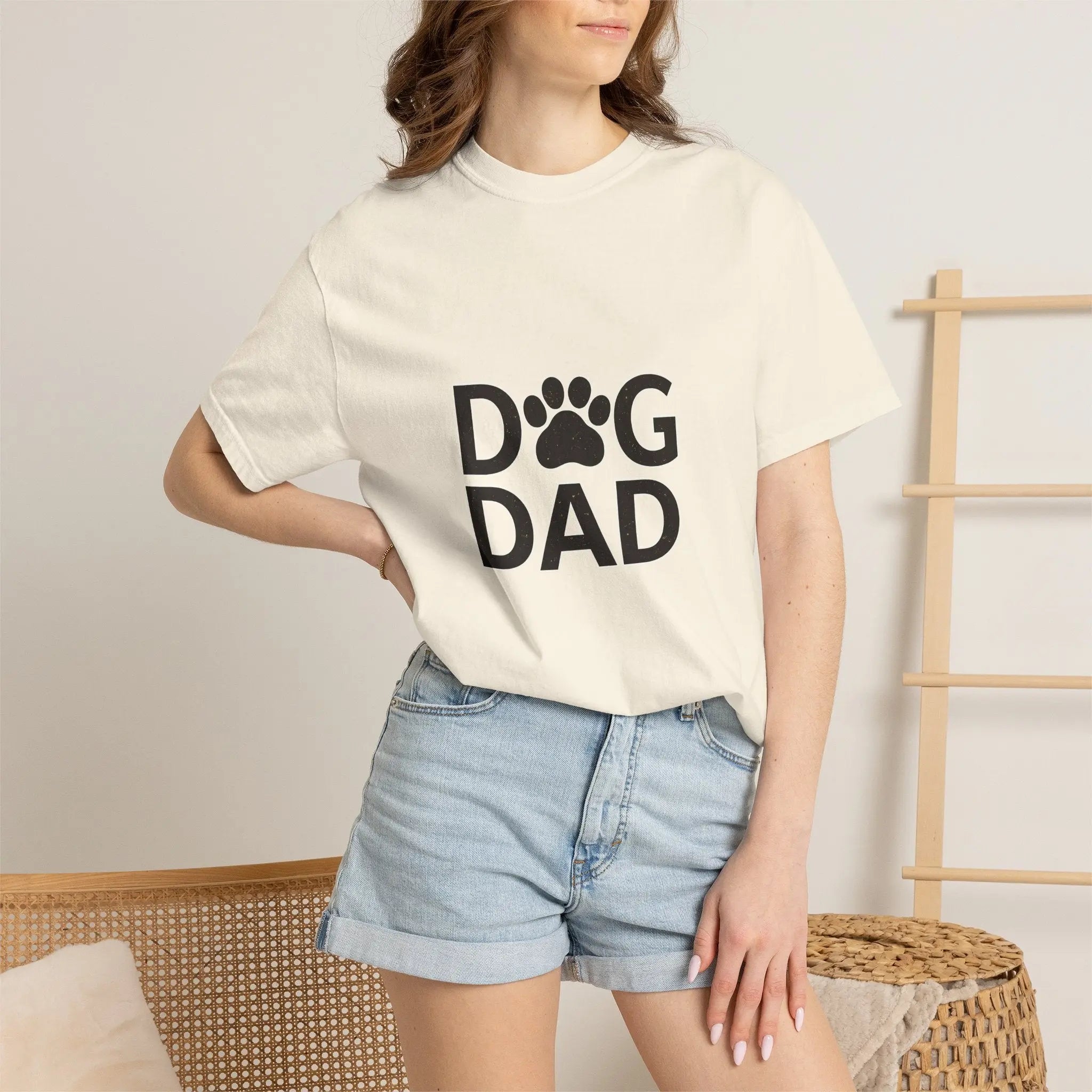 Dog Dad T-Shirt — Paw Print Graphic Tee for Dog Lovers