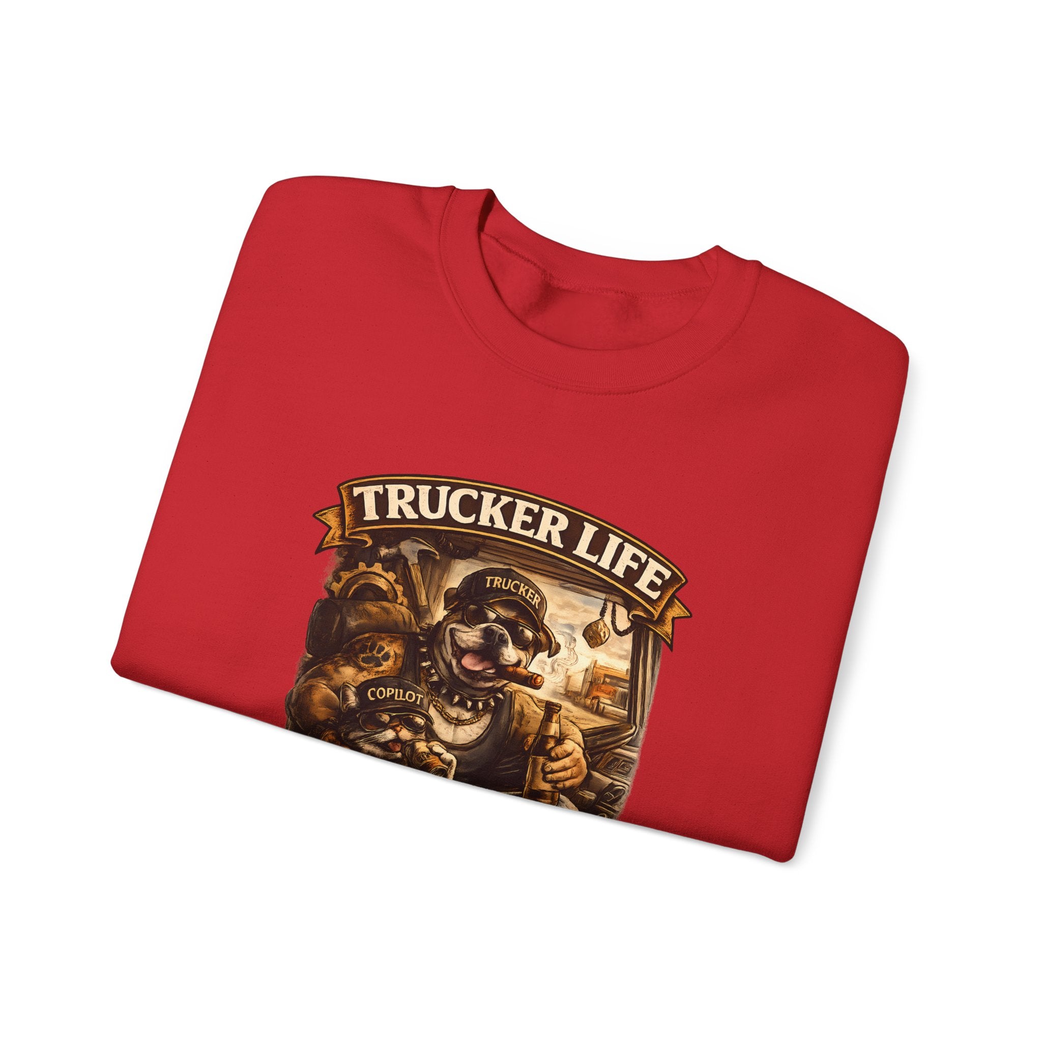 Trucker Life Crewneck Sweatshirt – "Love My Freedom" Vintage Trucker Graphic