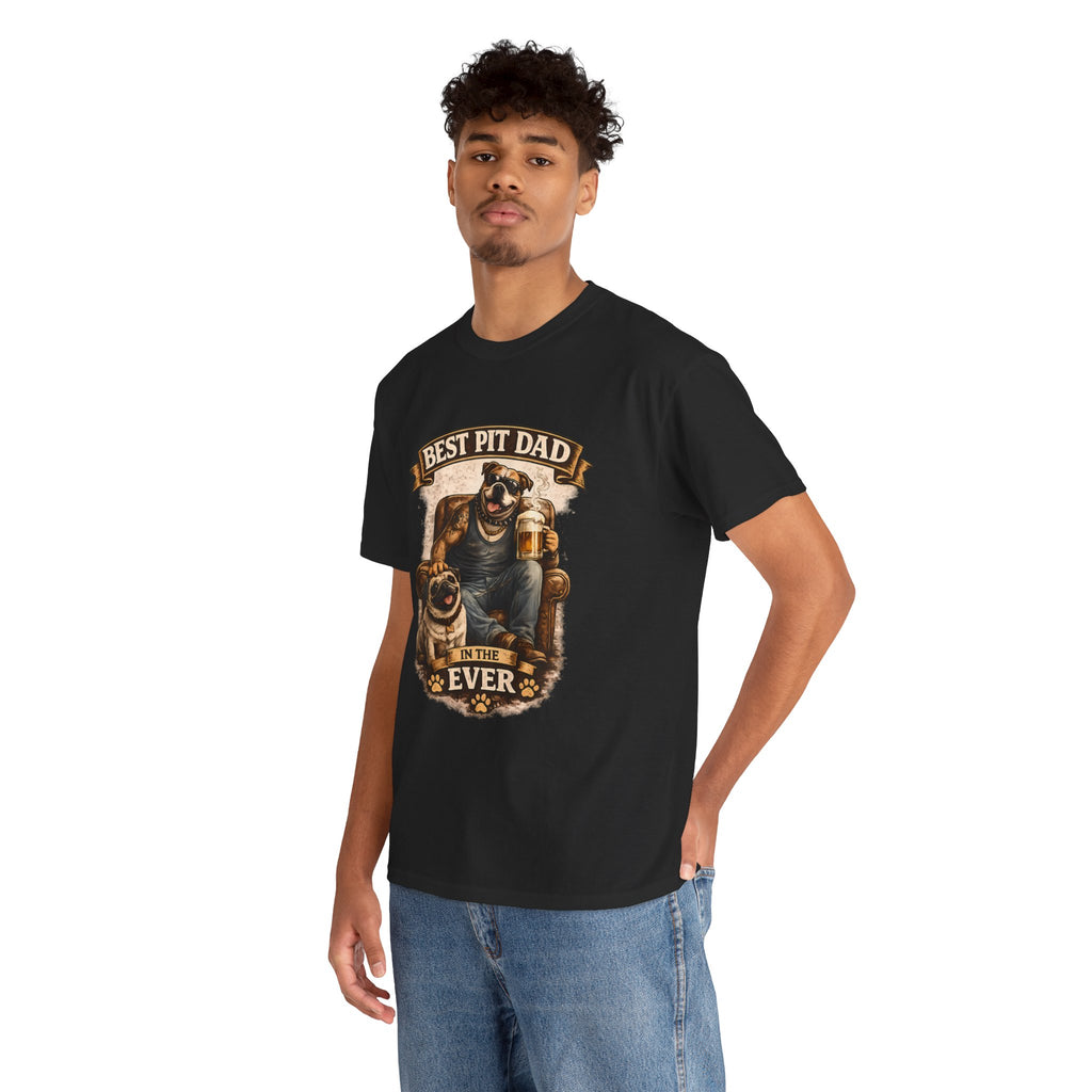 Pit Bull Dad T‑Shirt - “Best Pit Dad Ever” Cute Pitbull Father Tee