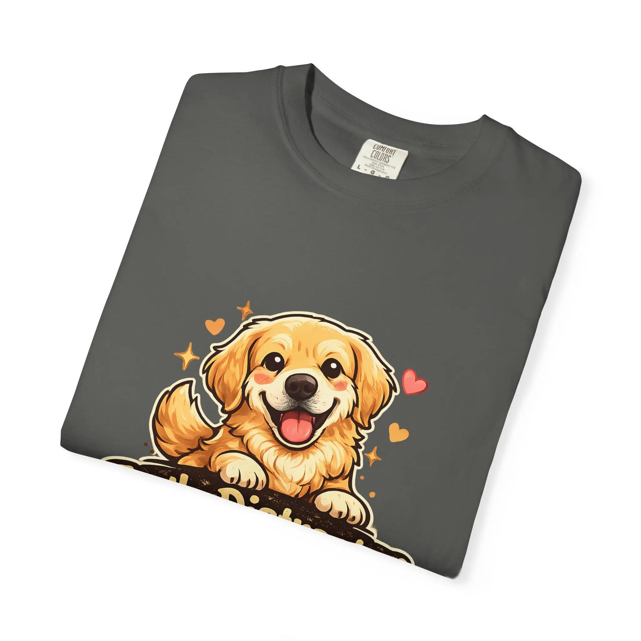 Dog Lover T-Shirt - "Easily Distracted By Dogs" Cute Golden Retriever Tee