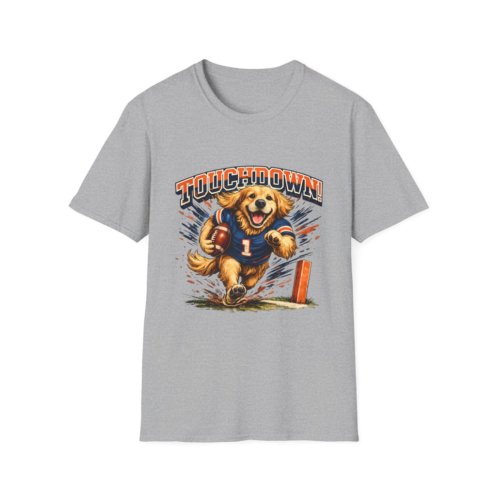 Touchdown! Golden Retriever Football T-Shirt Printify