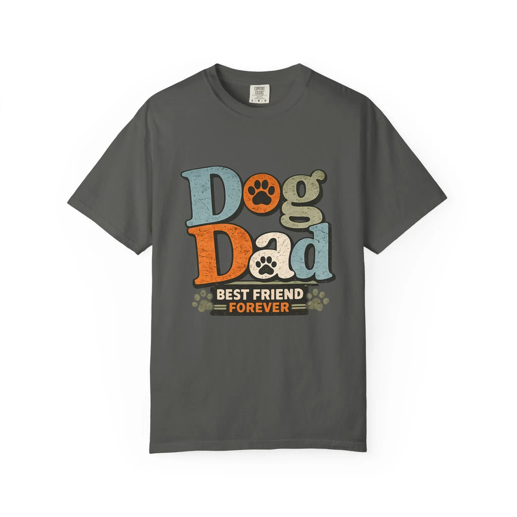Dog Dad T-Shirt — "Best Friend Forever" Vintage Paw Print Tee Printify
