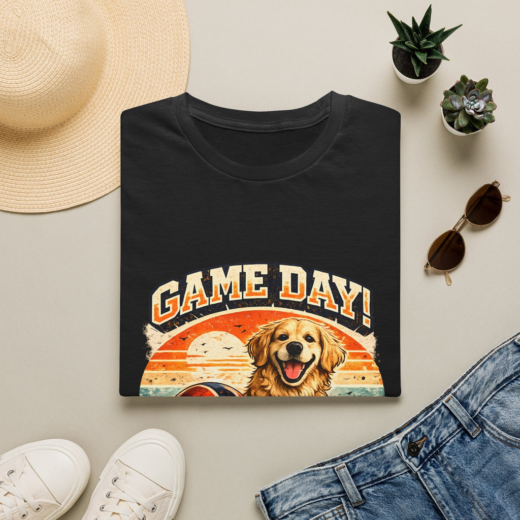 Game Day T-Shirt — Retro Golden Retriever Football Tee Printify