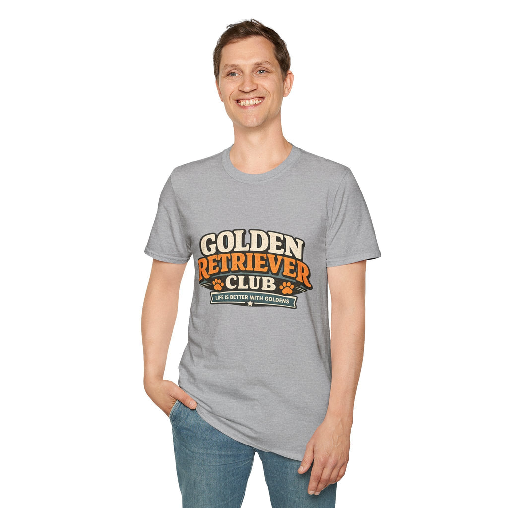 Golden Retriever Club T-Shirt — Retro Paw Print Dog Lover Tee Printify