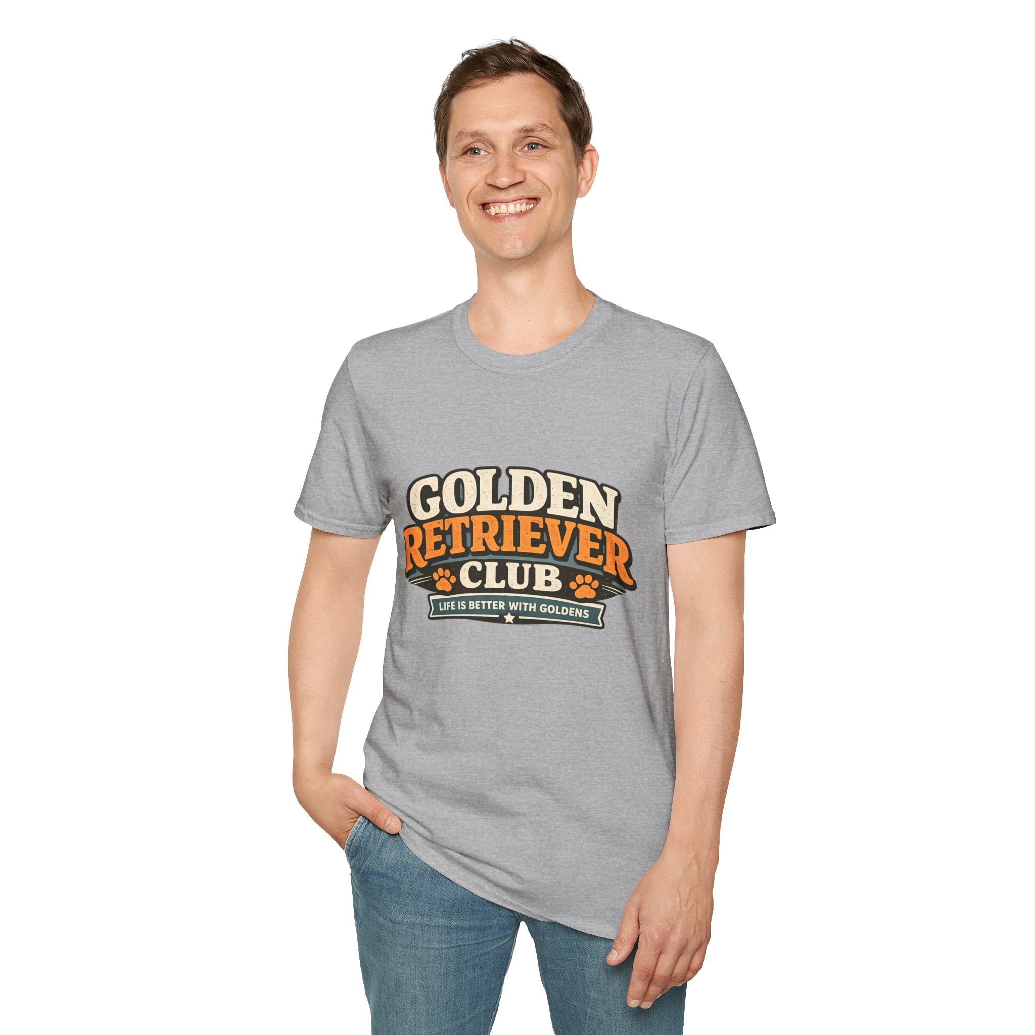 Golden Retriever Club T-Shirt — Retro Paw Print Dog Lover Tee Printify