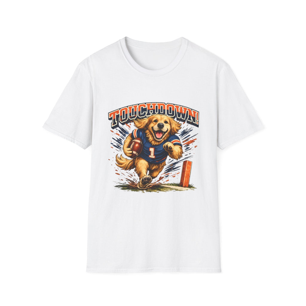 Touchdown! Golden Retriever Football T-Shirt Printify