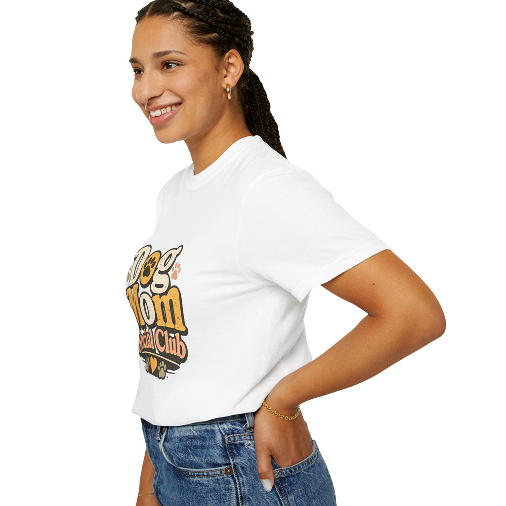 Dog Mom Social Club T-Shirt — Cute Paw Print Graphic Tee for Dog Lovers Printify