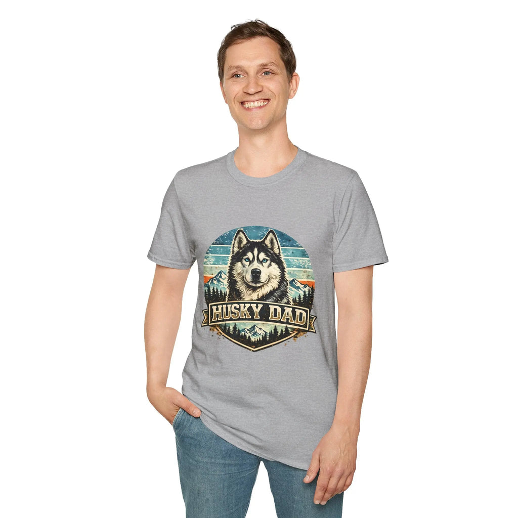 Husky Dad T-Shirt — Retro Siberian Husky Graphic Tee for Dog Lovers