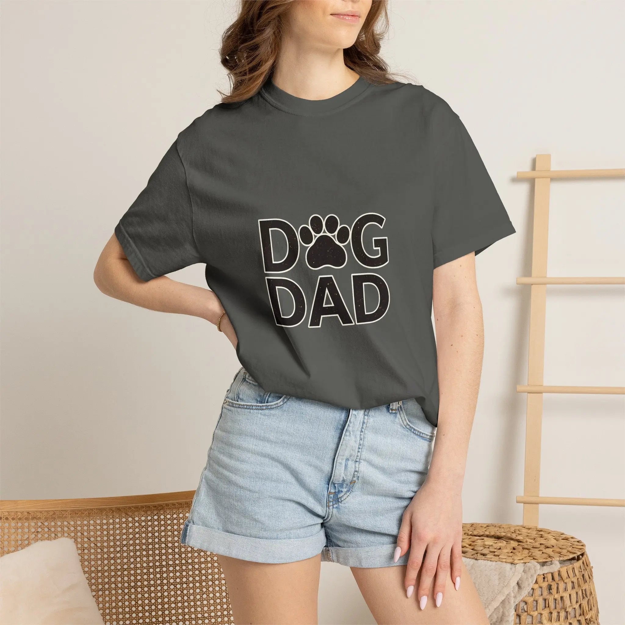 Dog Dad T-Shirt — Paw Print Graphic Tee for Dog Lovers