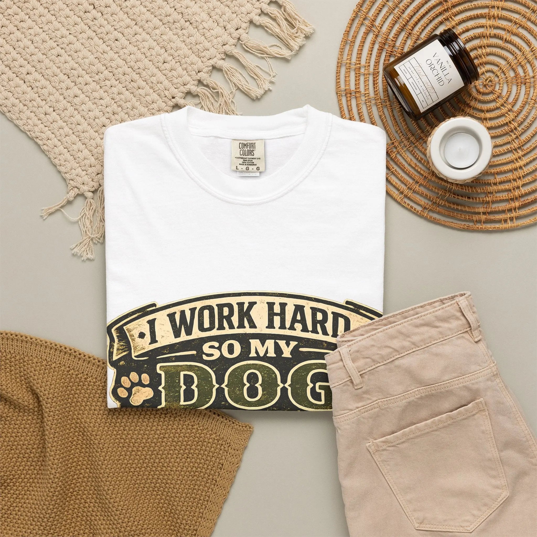Dog Lover T-Shirt — "I Work Hard So My Dog Can Live Better" Graphic Tee