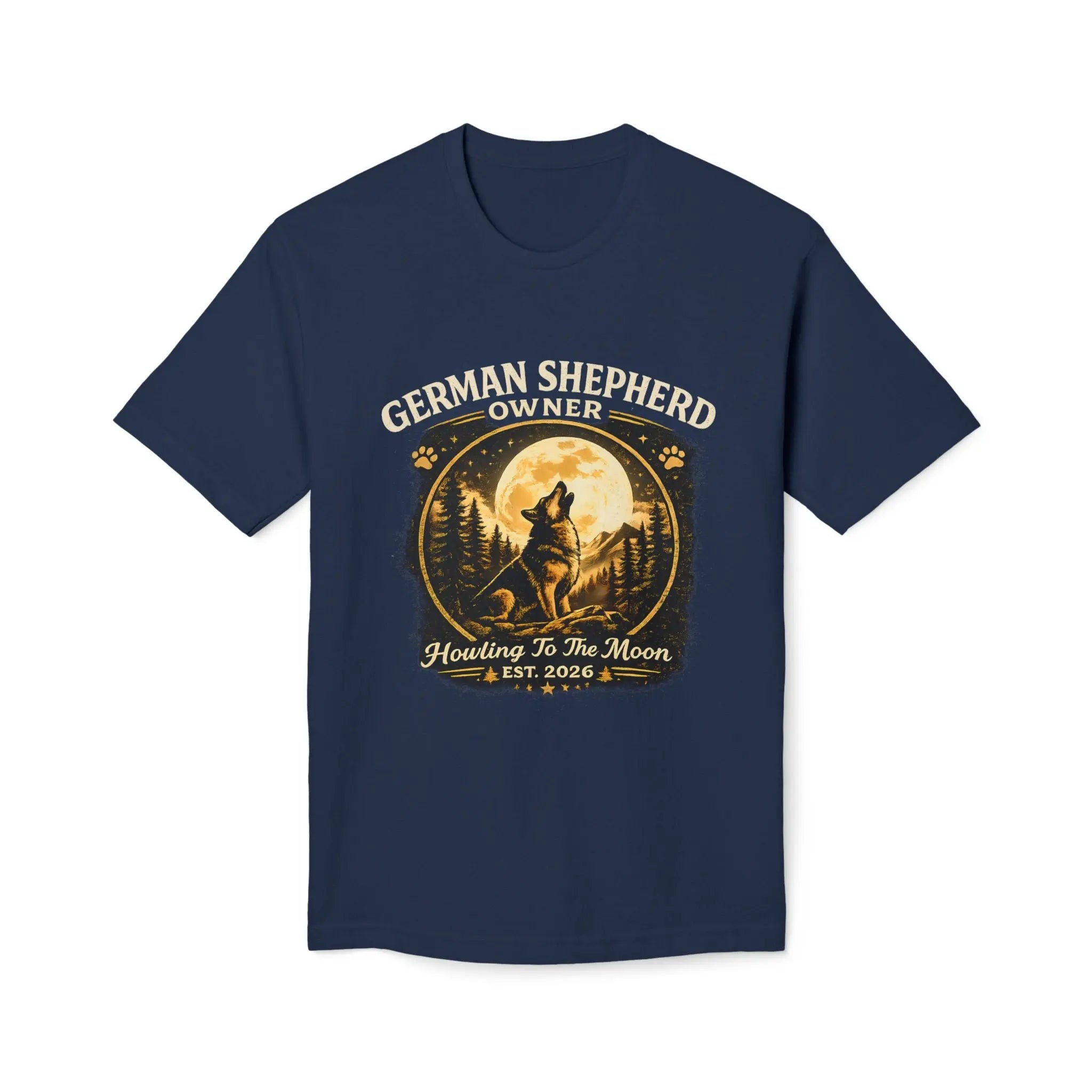 Howling to the Moon German Shepherd T-Shirt — Dog Owner Gift Printify
