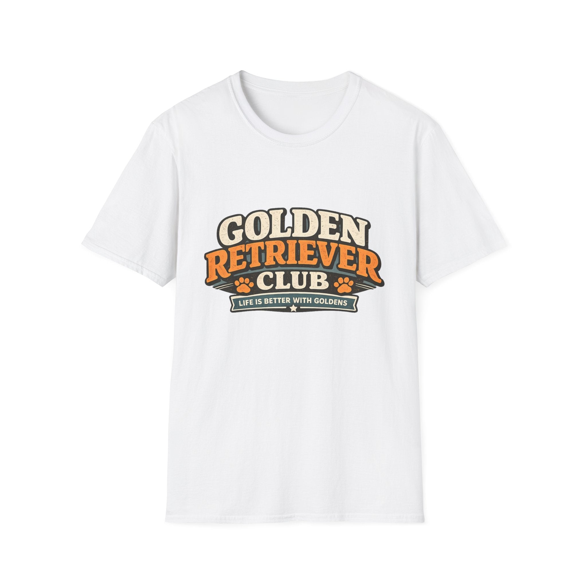 Golden Retriever Club T-Shirt — Retro Paw Print Dog Lover Tee Printify