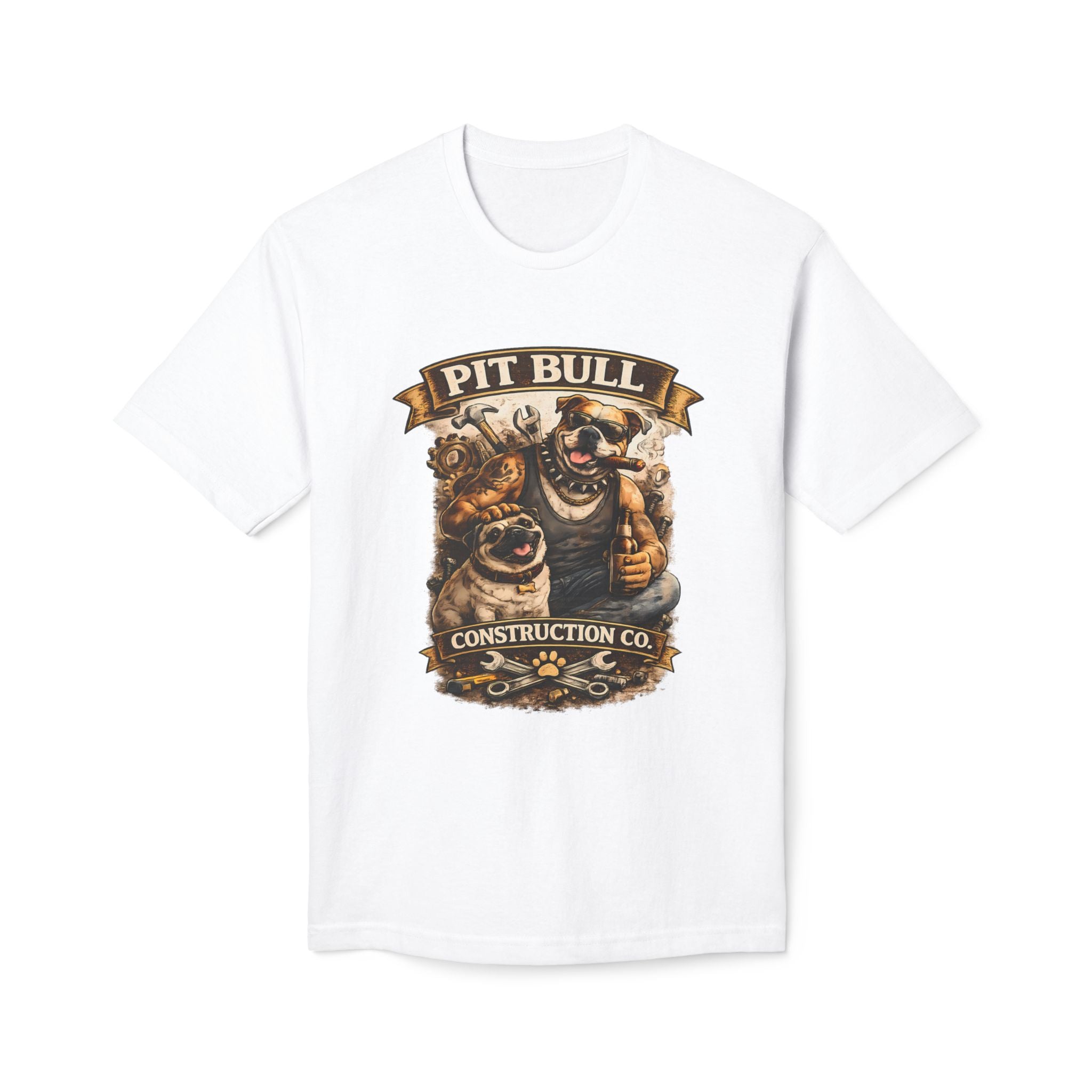 Pit Bull Construction Co. T-Shirt — Vintage Working Dog Graphic Tee