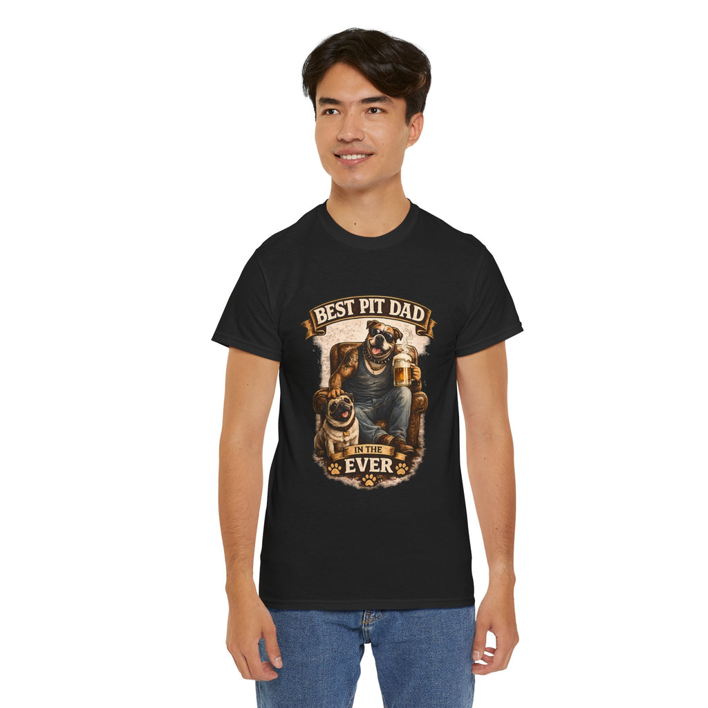 Pit Bull Dad T‑Shirt - “Best Pit Dad Ever” Cute Pitbull Father Tee