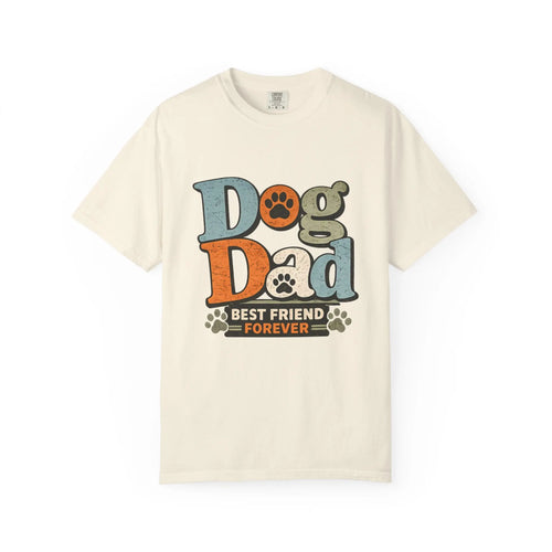 Dog Dad T-Shirt — "Best Friend Forever" Vintage Paw Print Tee Printify