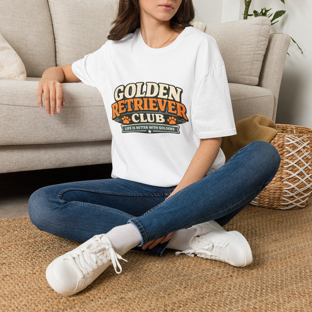 Golden Retriever Club T-Shirt — Retro Paw Print Dog Lover Tee Printify