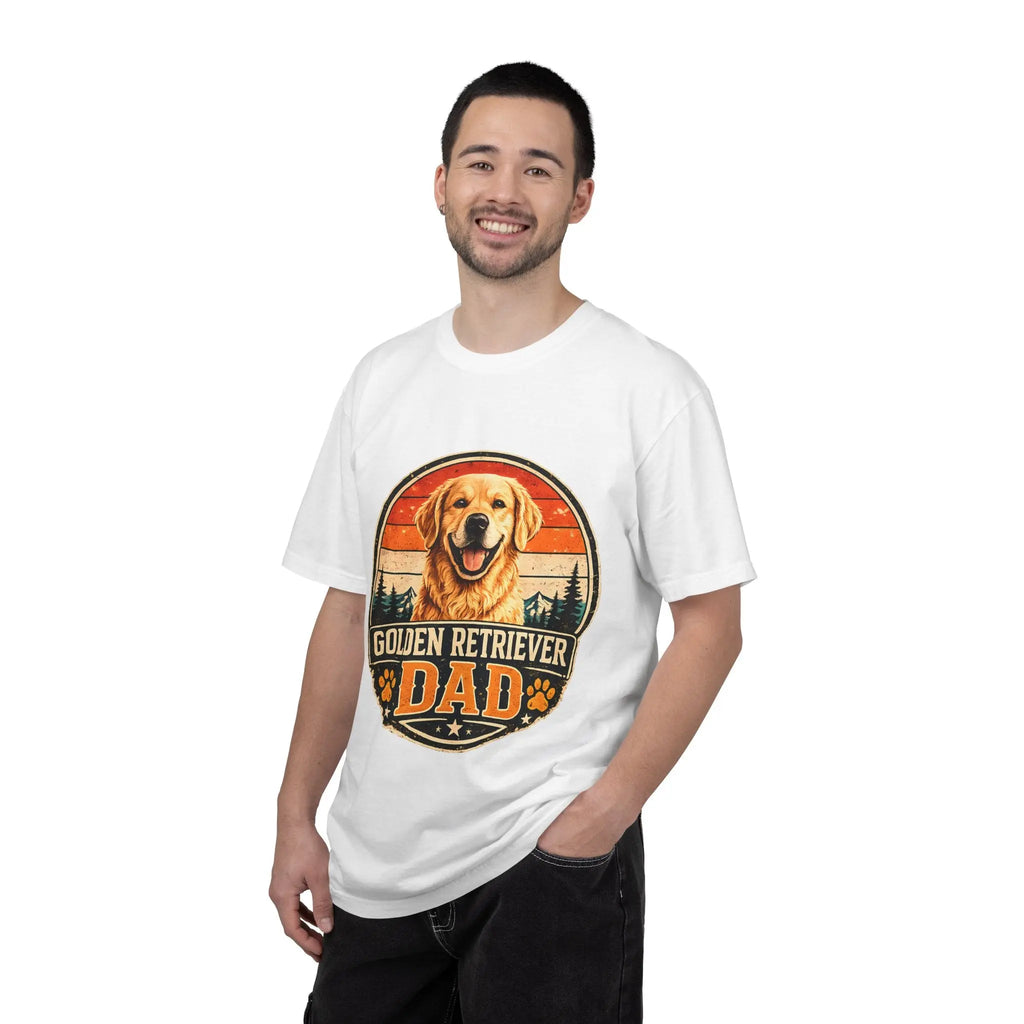 Golden Retriever Dad T-Shirt — Vintage Paw Print Dog Dad Tee