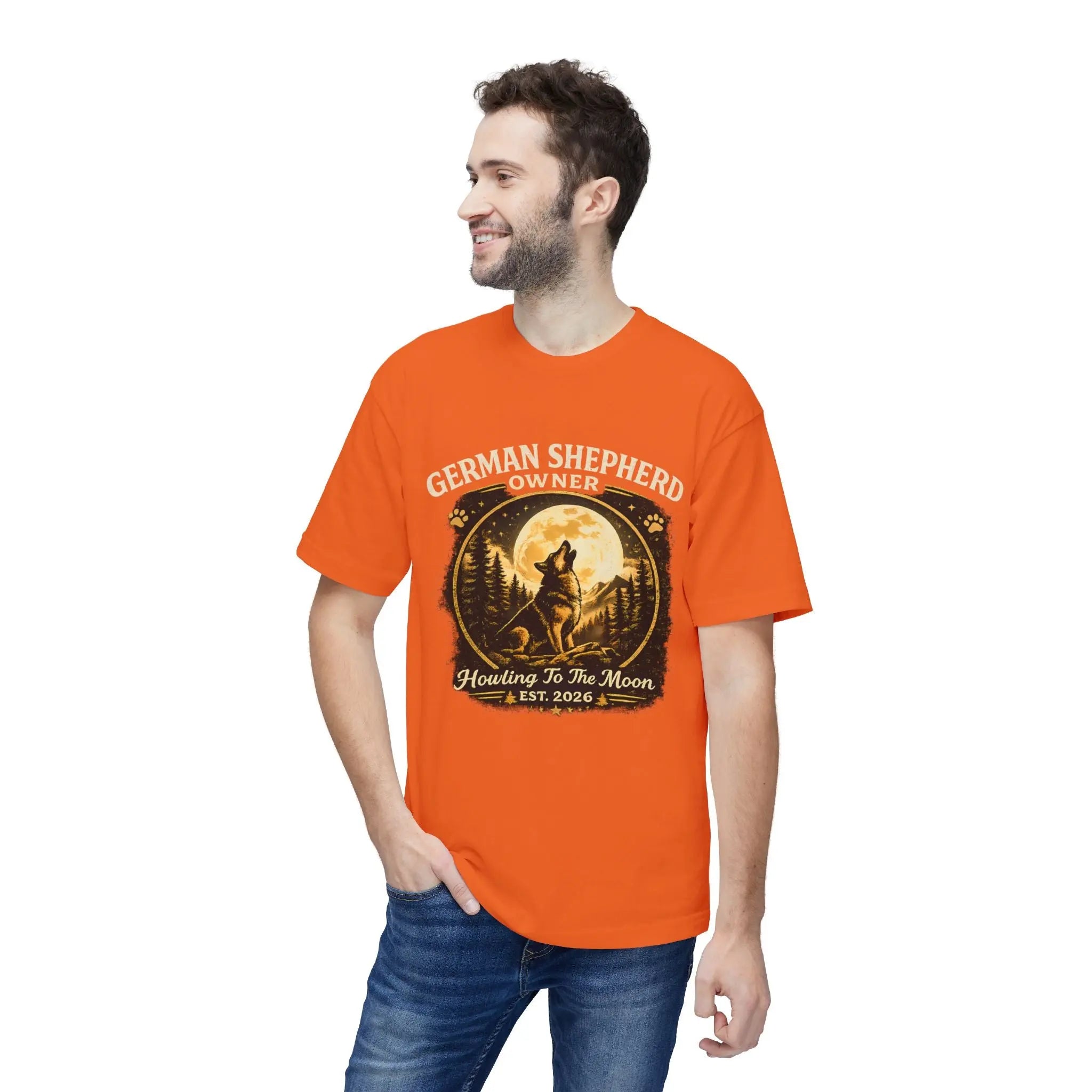 Howling to the Moon German Shepherd T-Shirt — Dog Owner Gift Printify