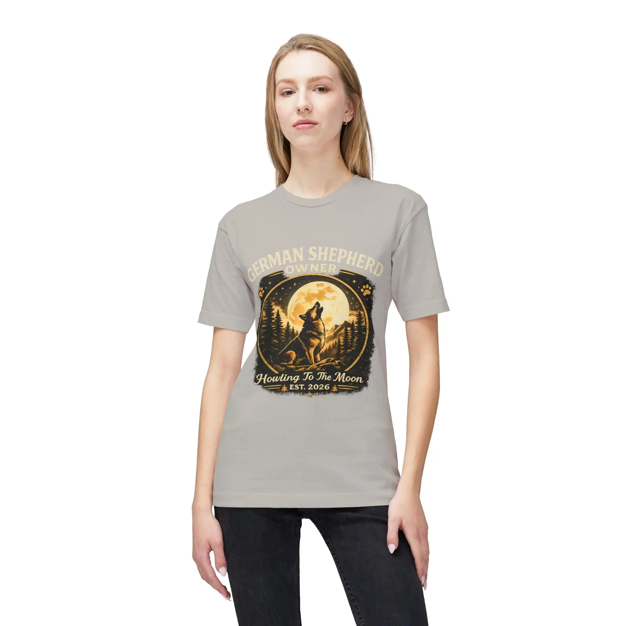 Howling to the Moon German Shepherd T-Shirt — Dog Owner Gift Printify