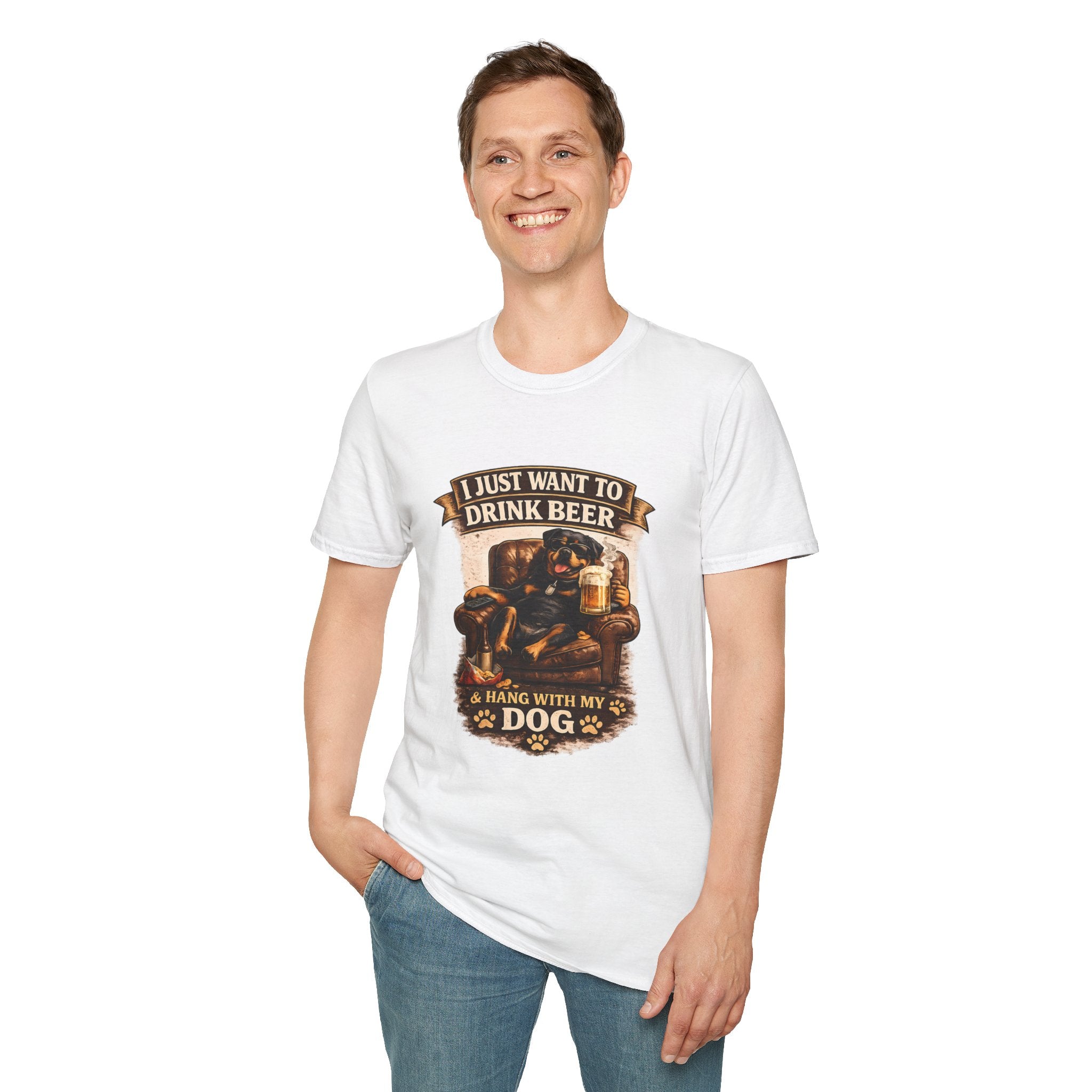 Beer & Dog T-Shirt — "I Just Want to Drink Beer & Hang With My Dog" Graphic Tee
