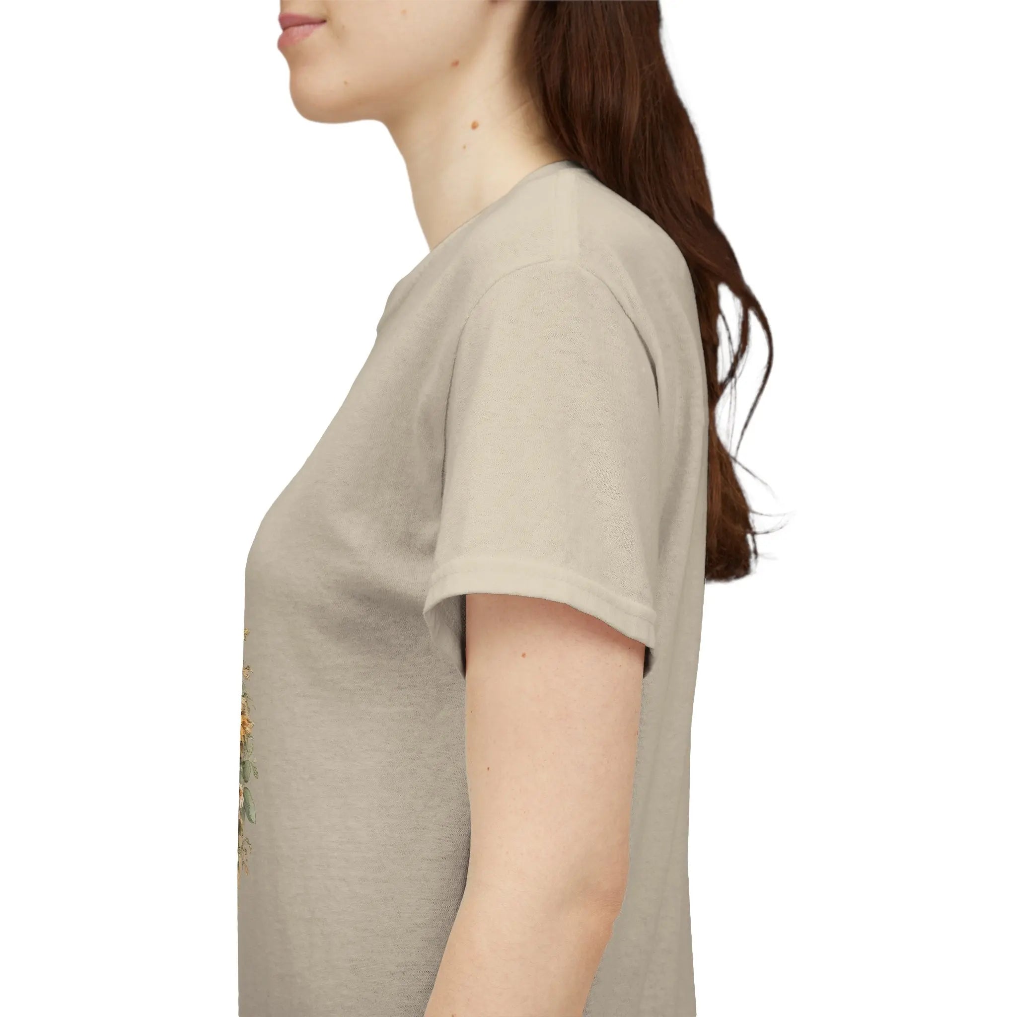 Golden Retriever Floral Tee — Happy Dog with Sunflowers & Roses Printify