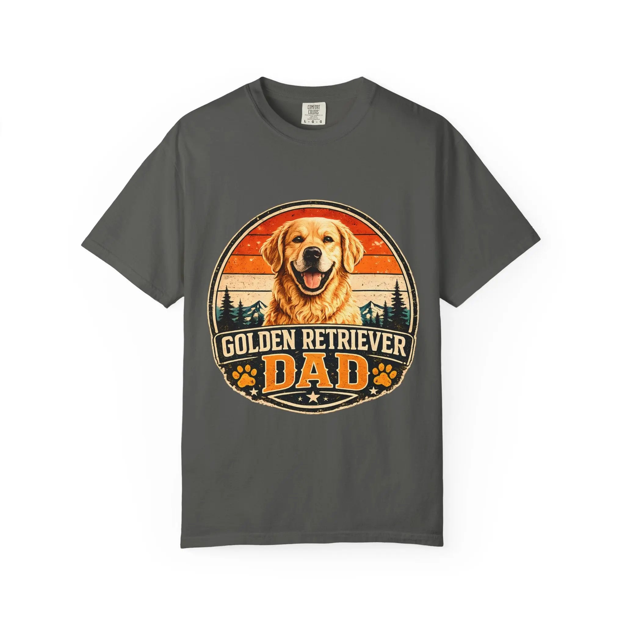 Golden Retriever Dad T-Shirt — Vintage Paw Print Dog Dad Tee