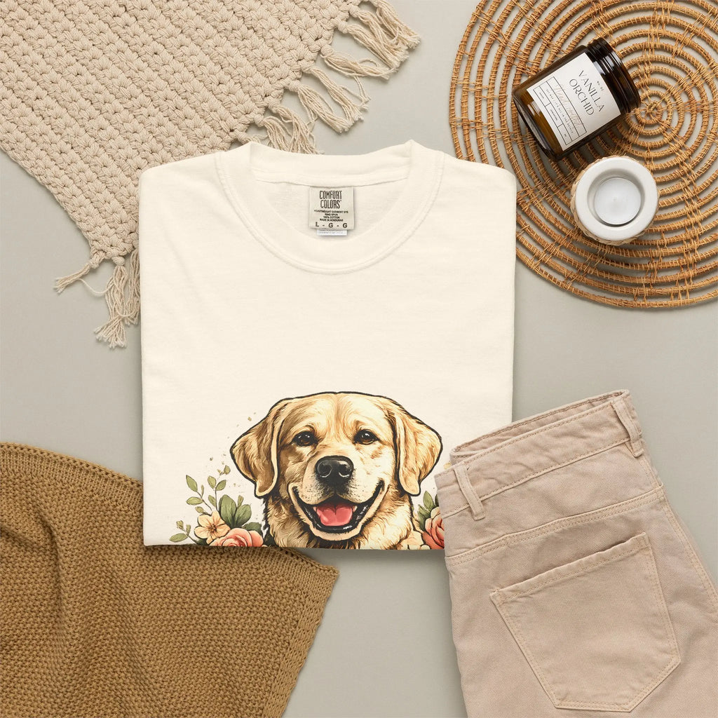 Labrador Mom T-Shirt — Floral Retriever Graphic Tee for Dog Lovers