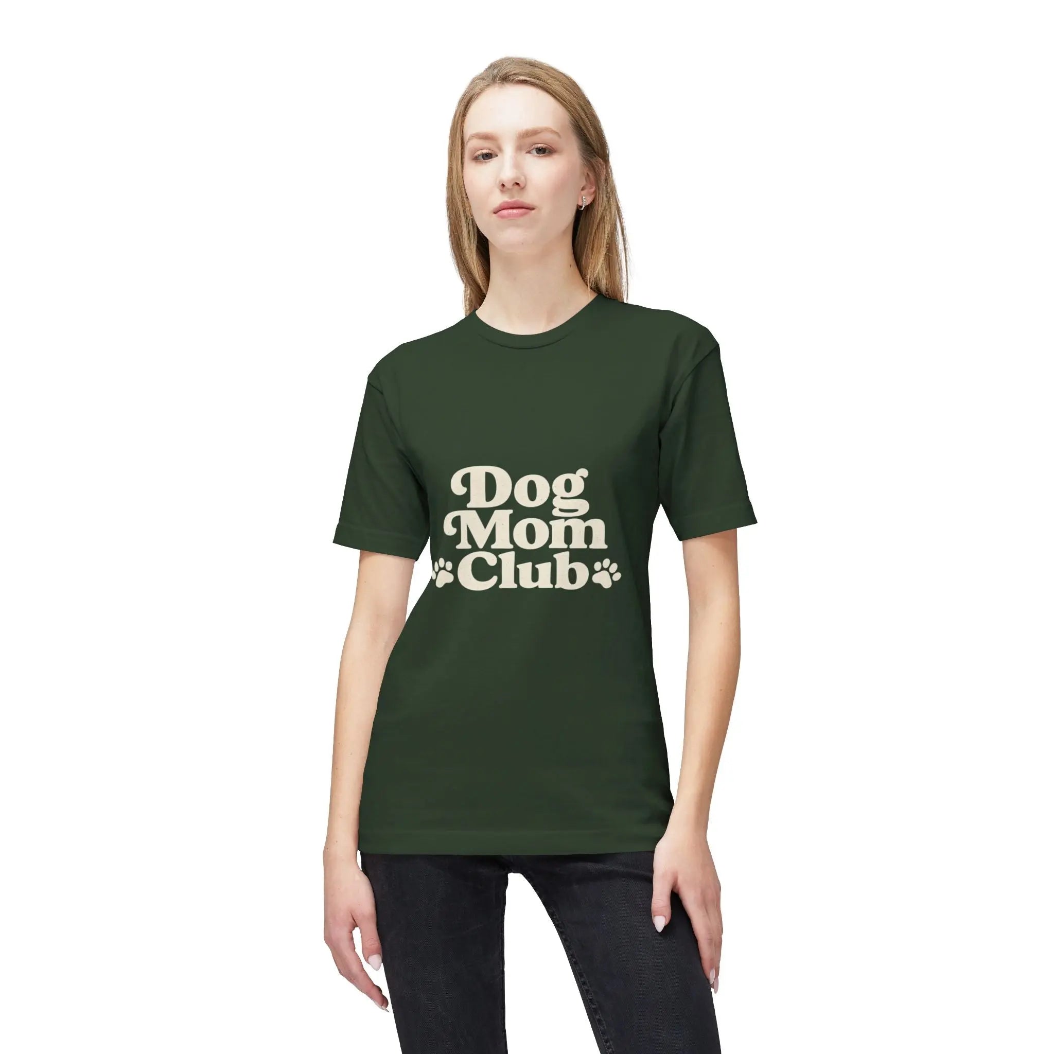 Dog Mom Club T-Shirt — Cute Paw Print Graphic Tee for Dog Lovers Printify