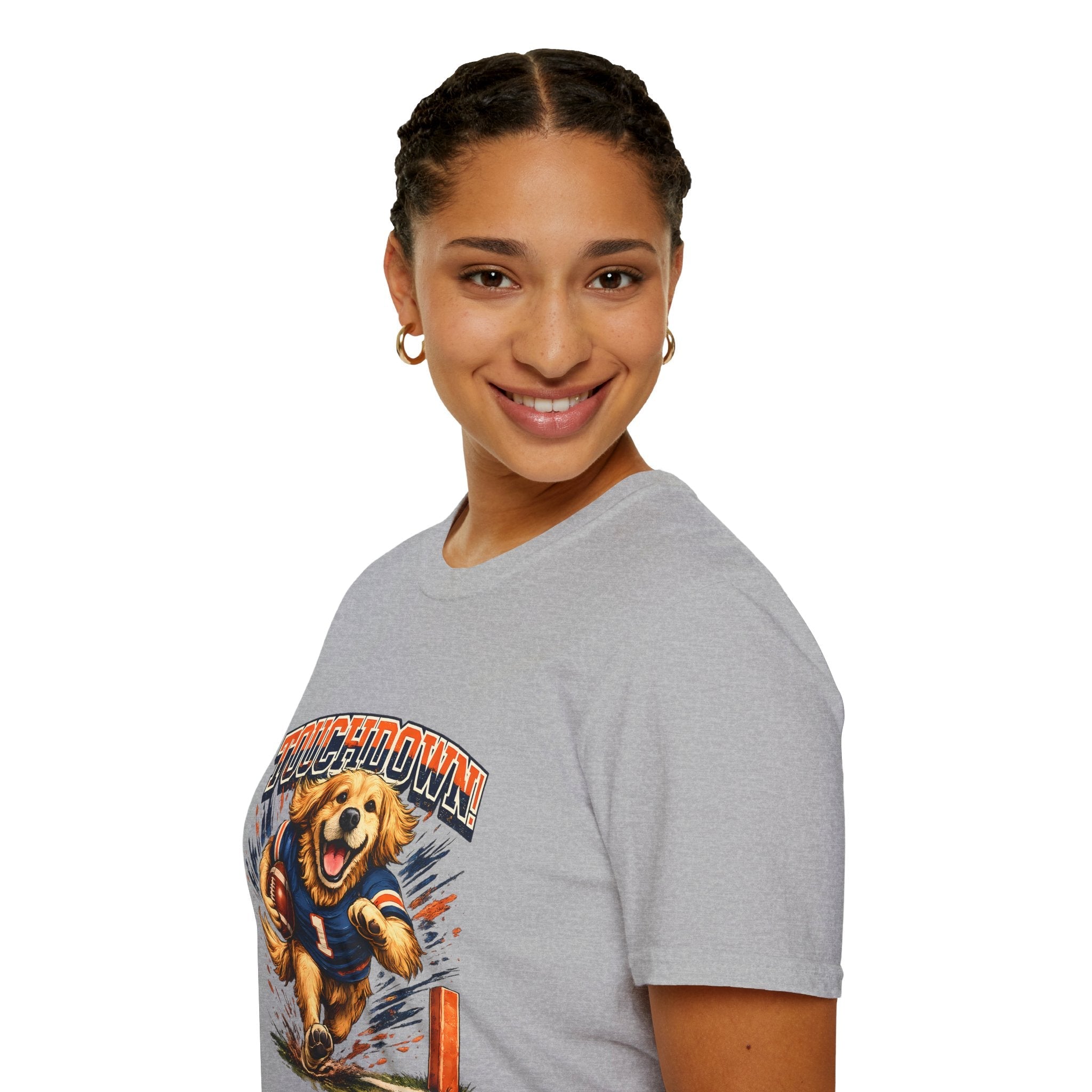 Touchdown! Golden Retriever Football T-Shirt Printify