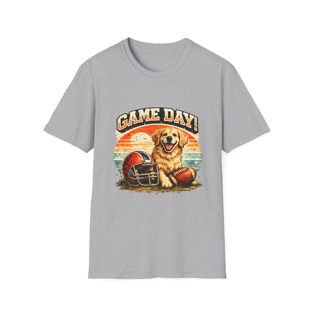 Game Day T-Shirt — Retro Golden Retriever Football Tee Printify