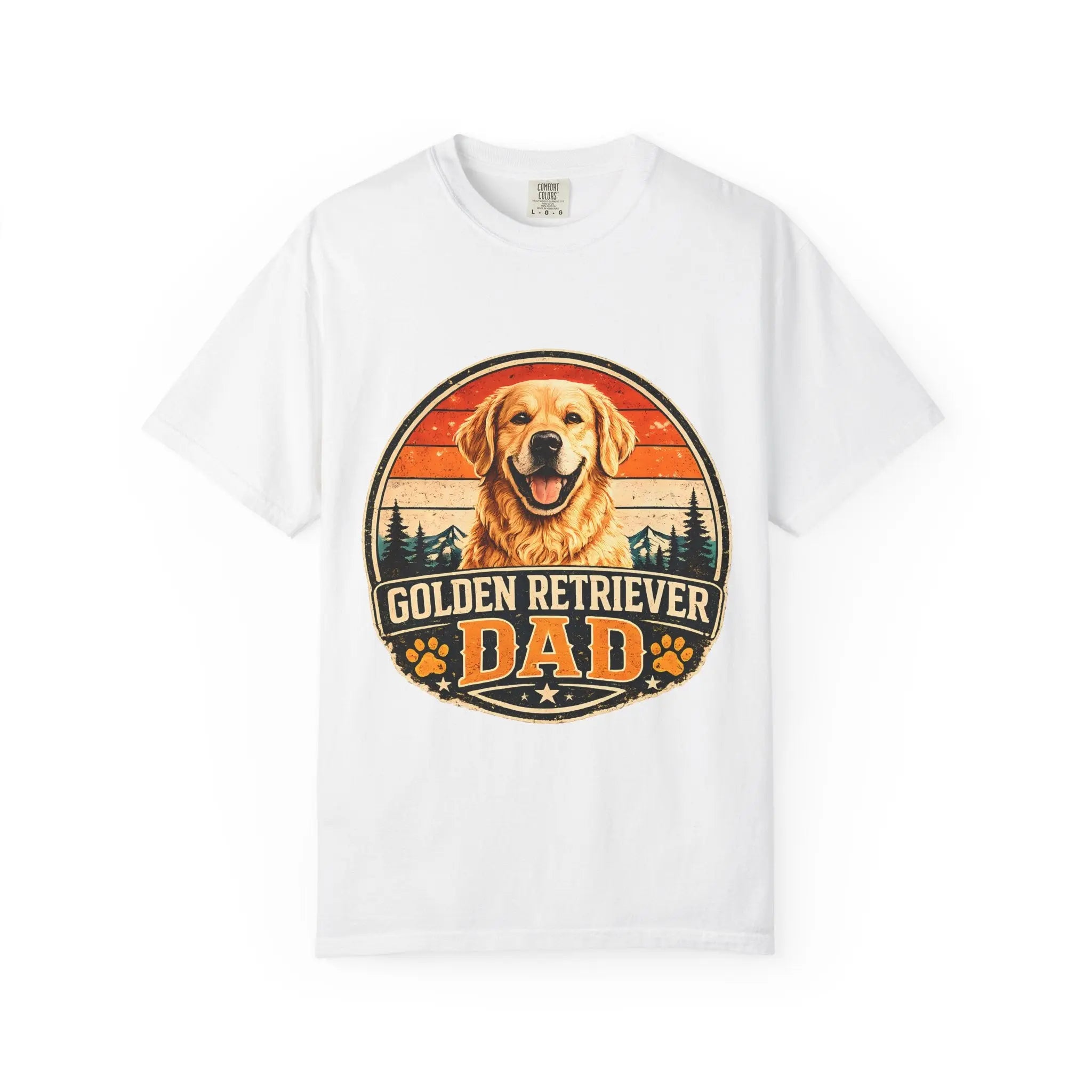 Golden Retriever Dad T-Shirt — Vintage Paw Print Dog Dad Tee
