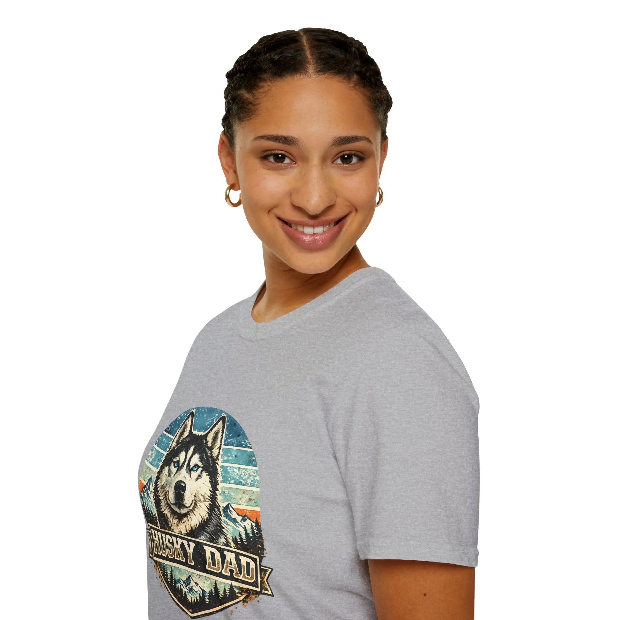 Husky Dad T-Shirt — Retro Siberian Husky Graphic Tee for Dog Lovers