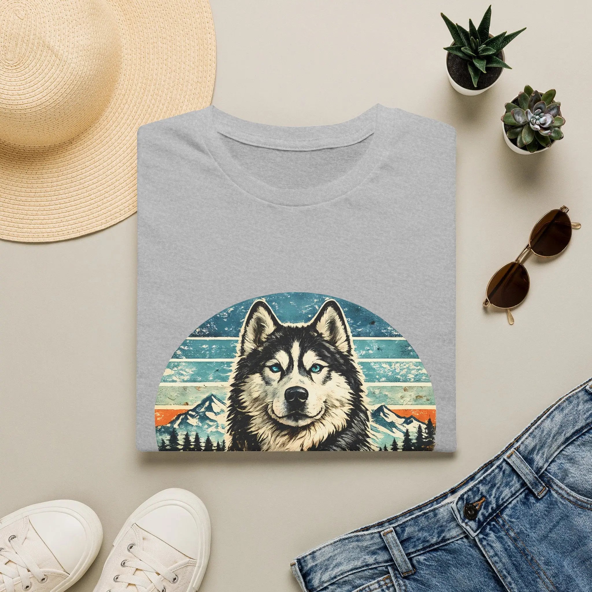 Husky Dad T-Shirt — Retro Siberian Husky Graphic Tee for Dog Lovers