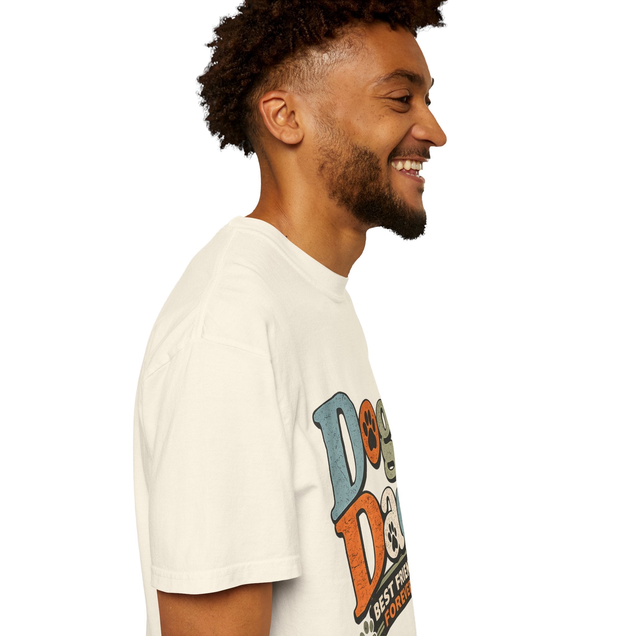 Dog Dad T-Shirt — "Best Friend Forever" Vintage Paw Print Tee Printify