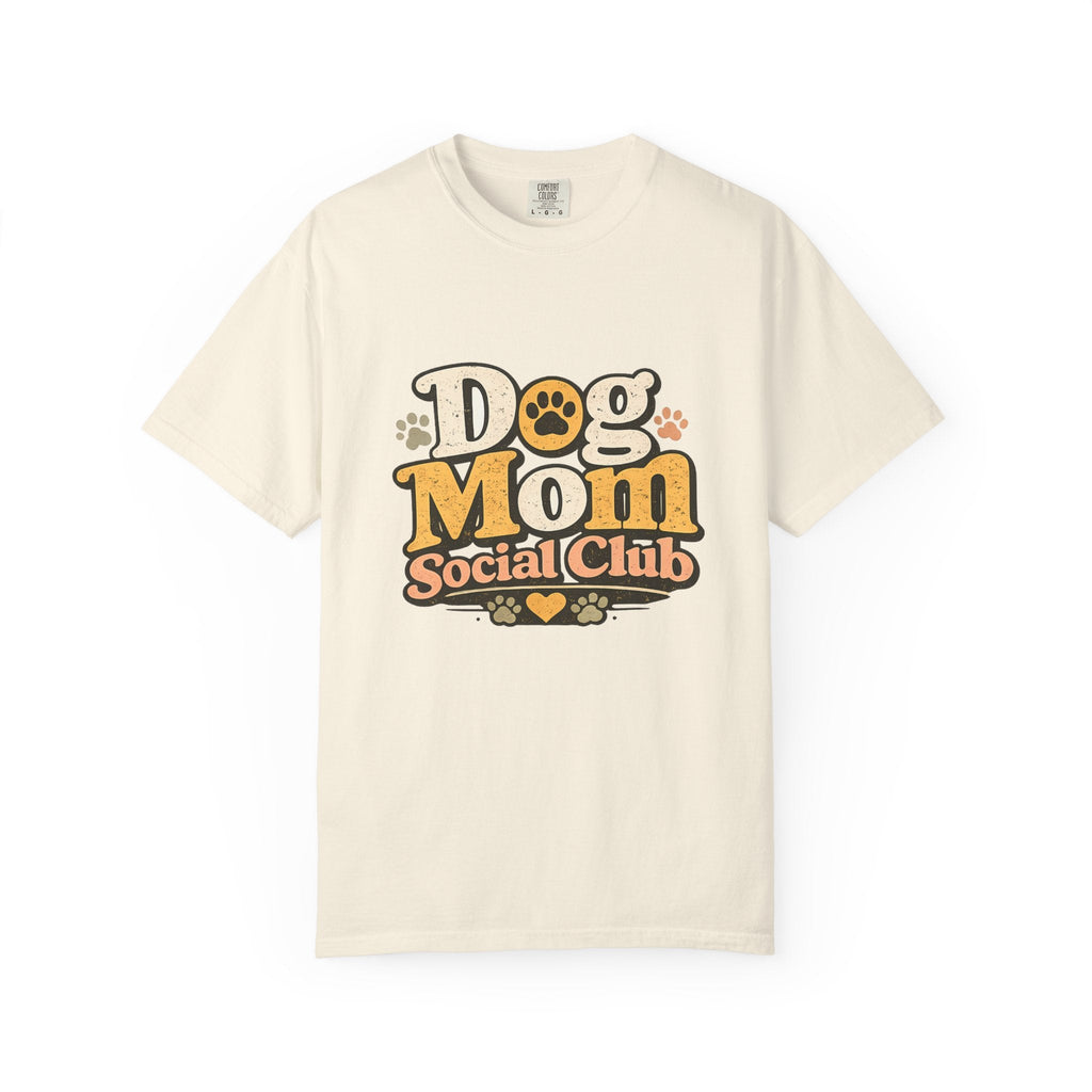 Dog Mom Social Club T-Shirt — Cute Paw Print Graphic Tee for Dog Lovers Printify