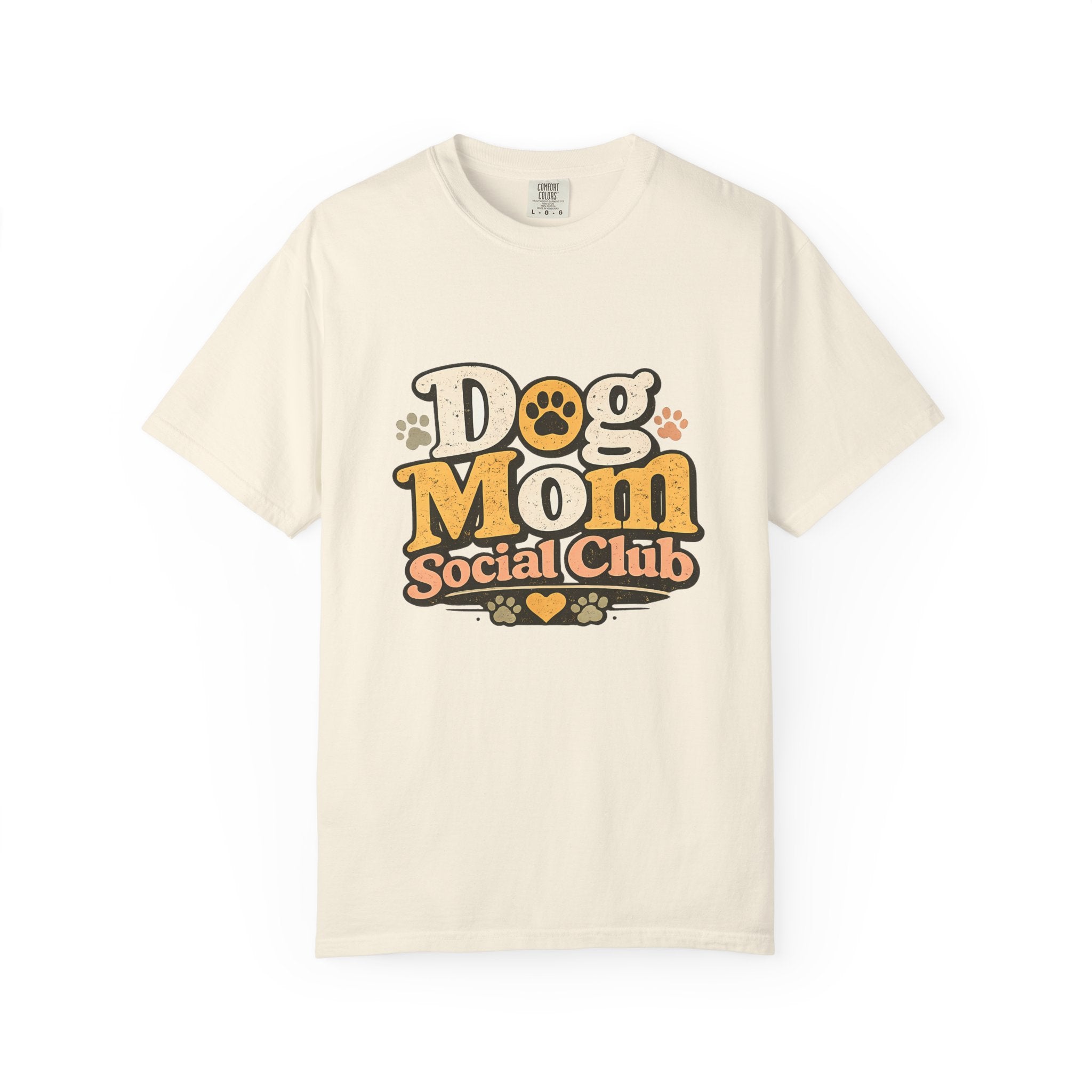 Dog Mom Social Club T-Shirt — Cute Paw Print Graphic Tee for Dog Lovers Printify